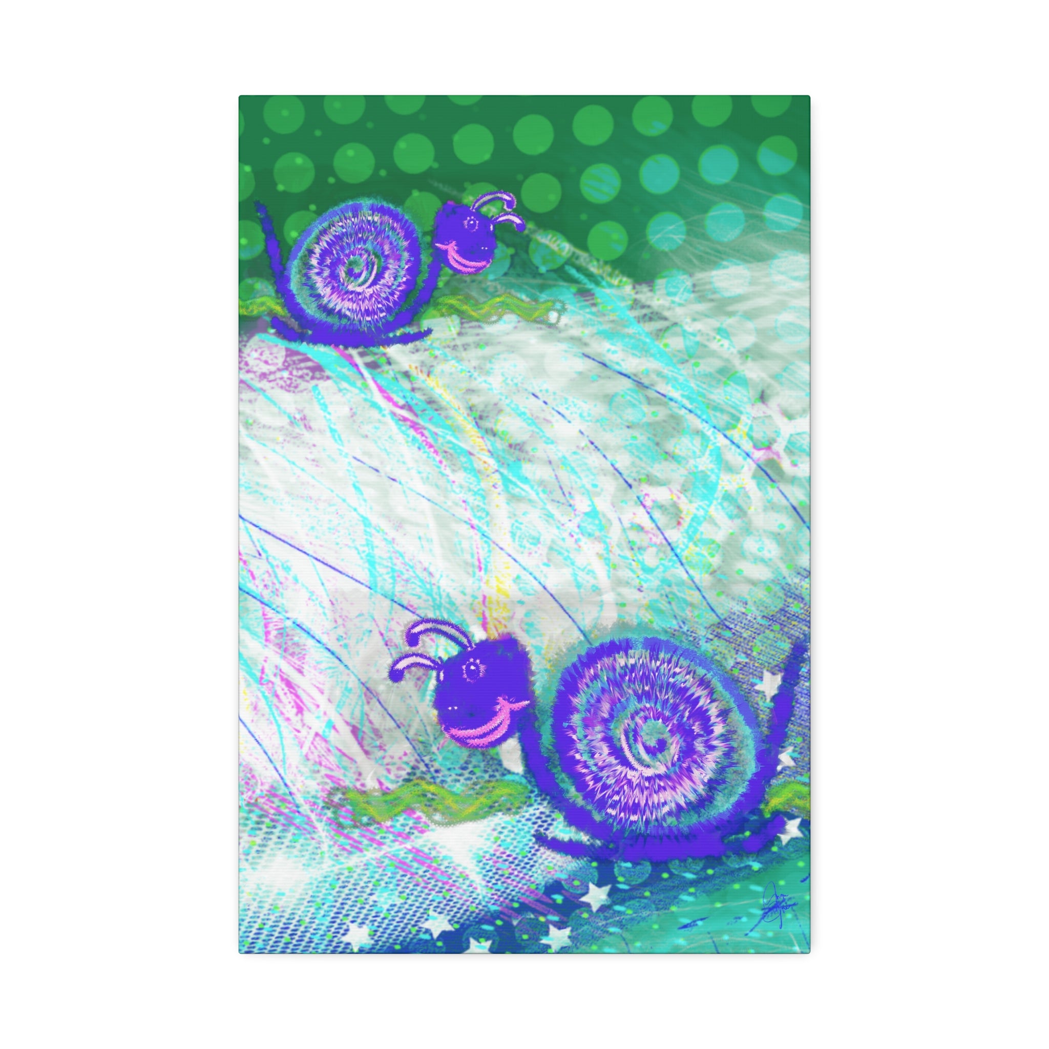 Cute Snail Nursery Wall Art Canvas – Stretched 1.5"