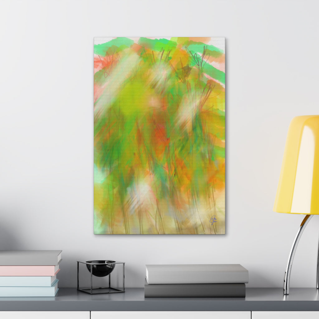 Abstract Green Forest Canvas — Stretched Wall Art