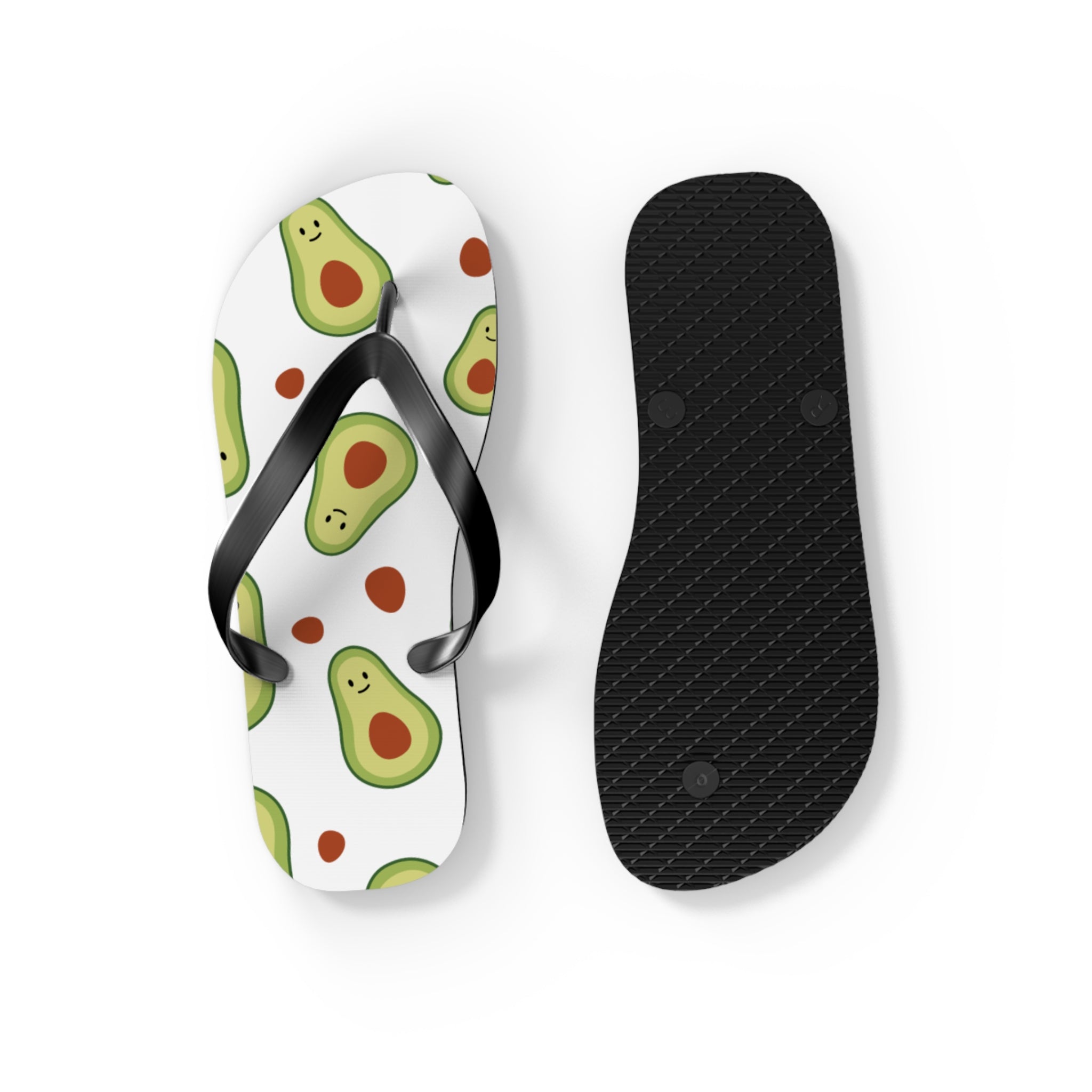 Avocado Pattern Flip Flops — Fun Summer Beach Sandals