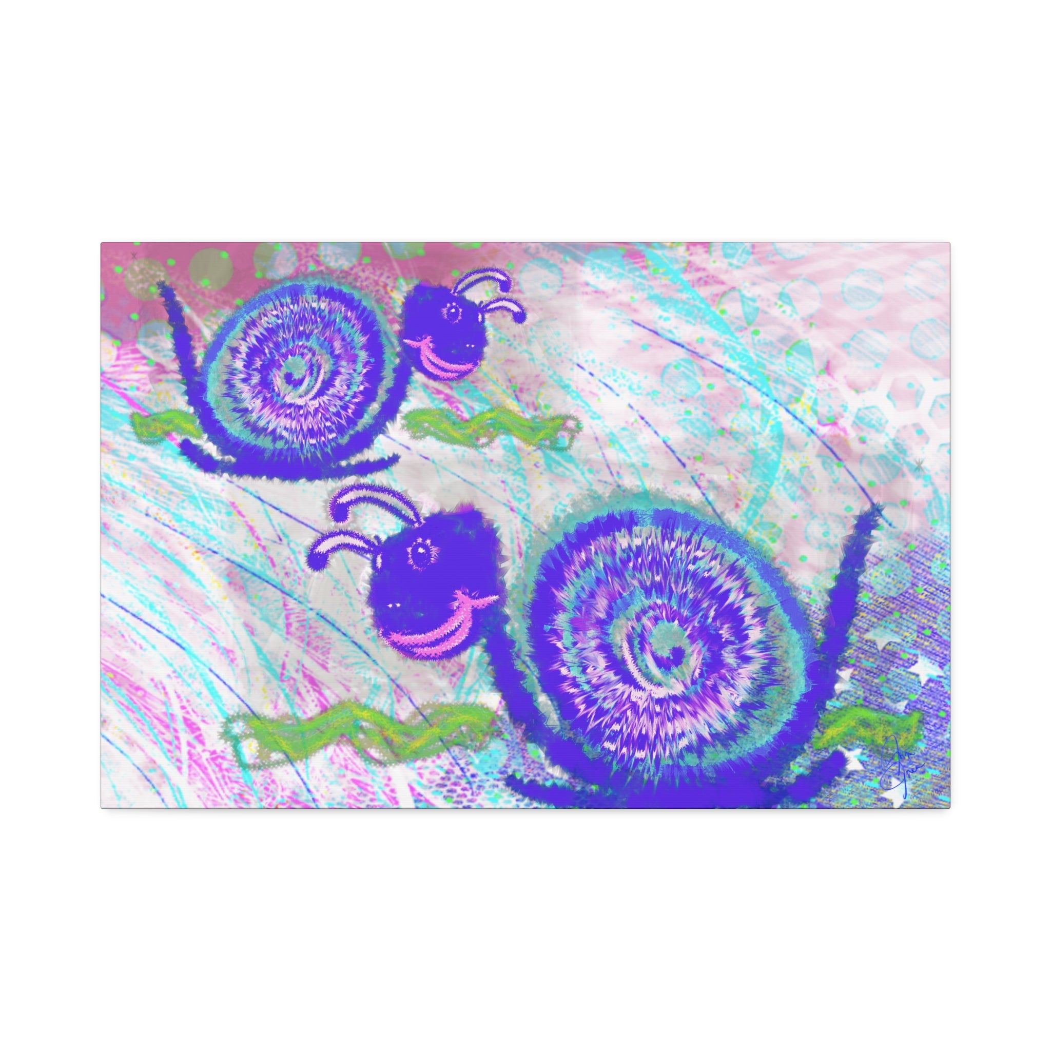 Cute Snail Nursery Wall Art Canvas – Stretched 1.5"