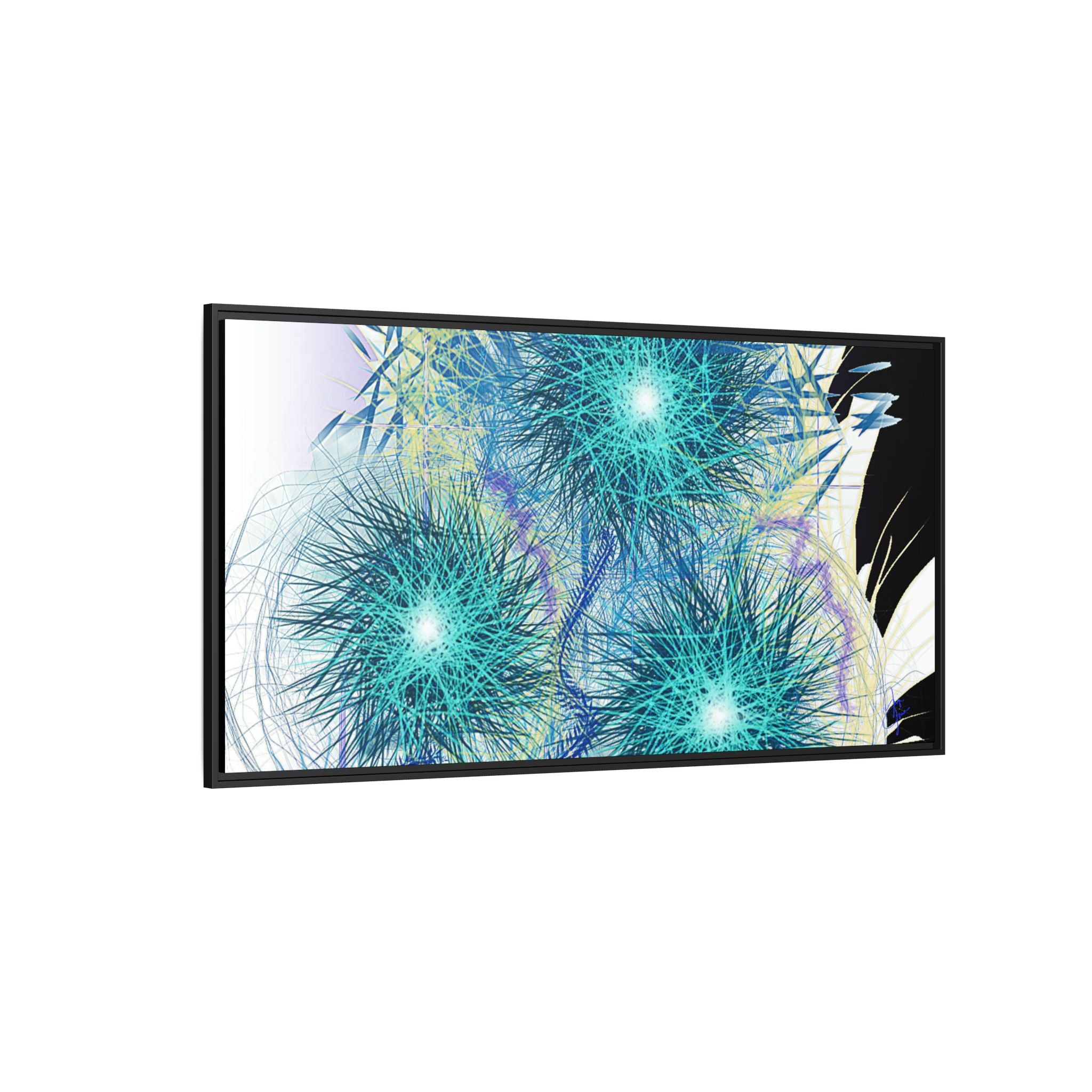 Dandelion Abstract Print Matte Canvas Framed Wall Art