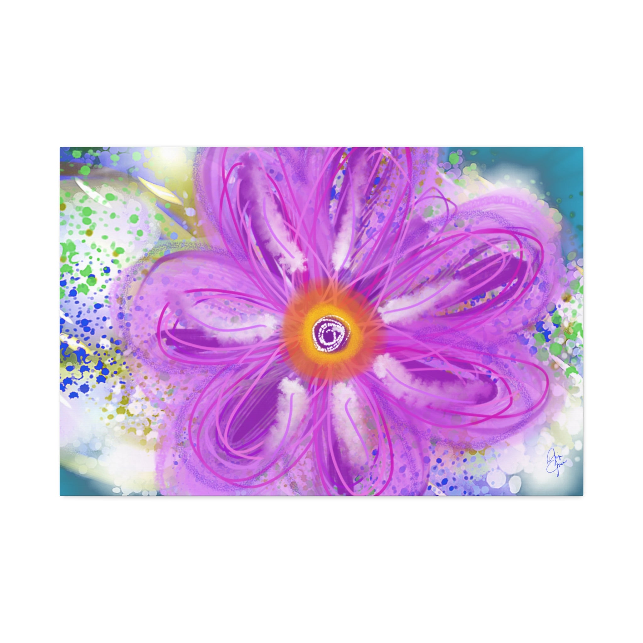 Purple Bloom Floral Canvas - Stretched 1.5" Wall Art