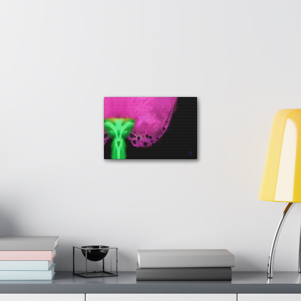 Neon Bloom Abstract Canvas Print — Pink & Green Modern Wall Art