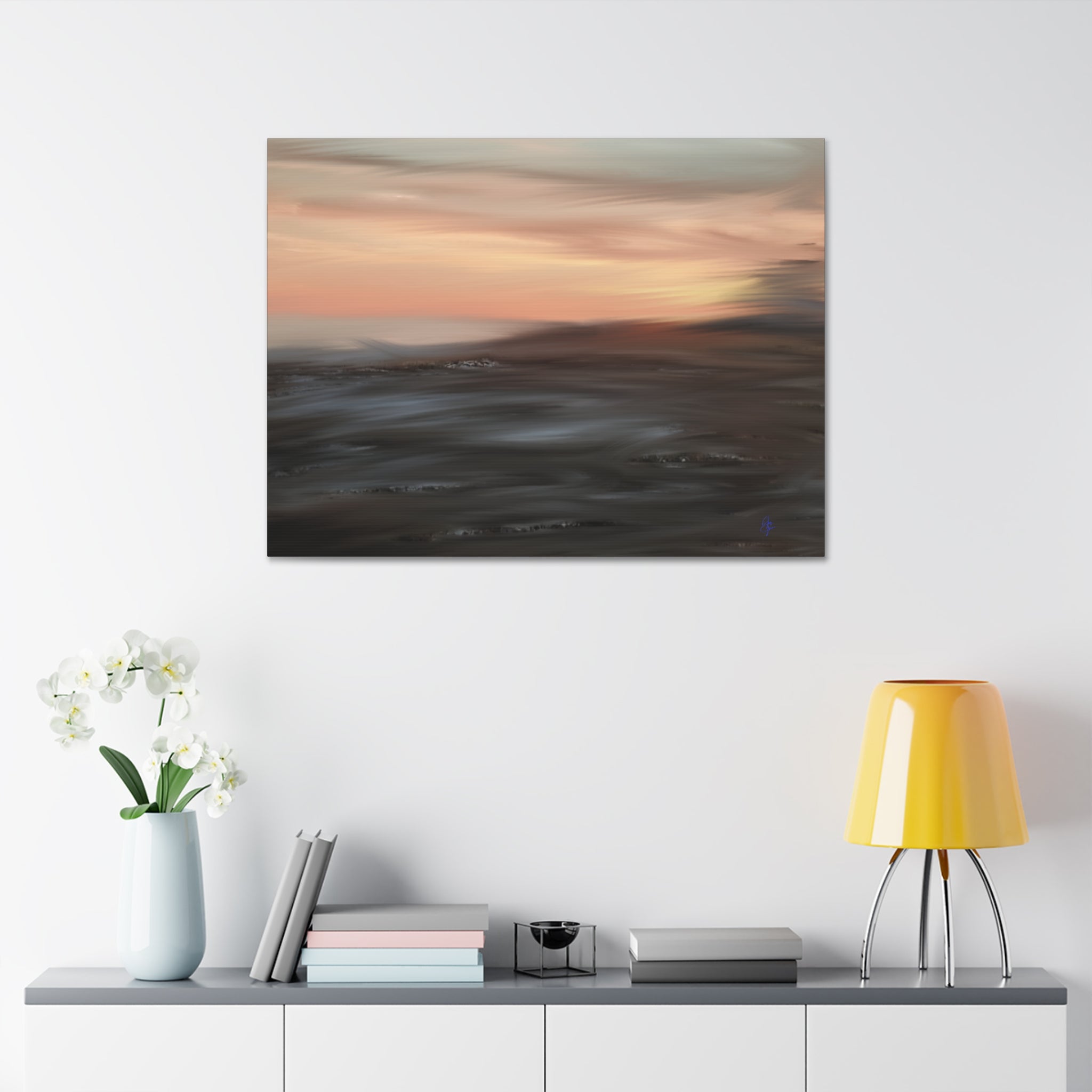 Sunset Blur Seascape Canvas Print — Abstract Coastal Wall Art