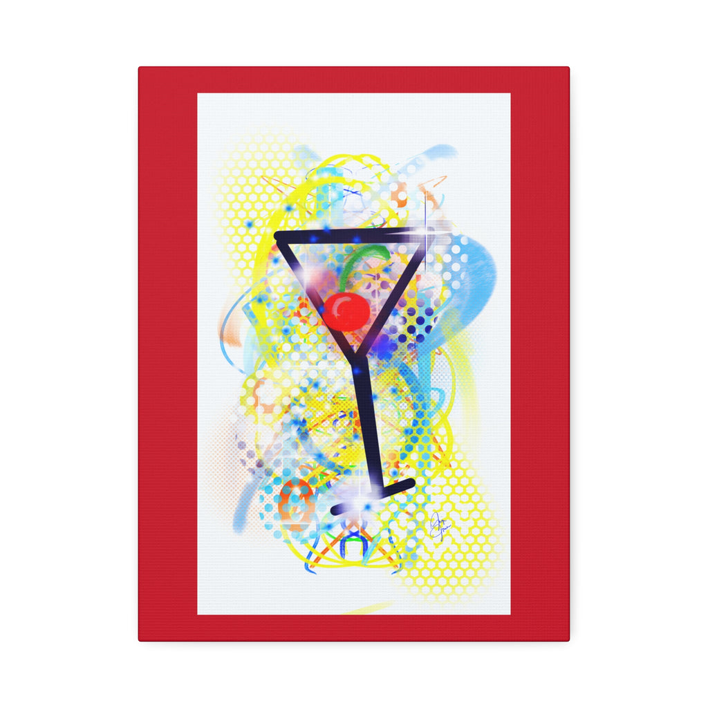Martini Pop Art Canvas Print — Colorful Cocktail Wall Art (Stretched Canvas 1.5")
