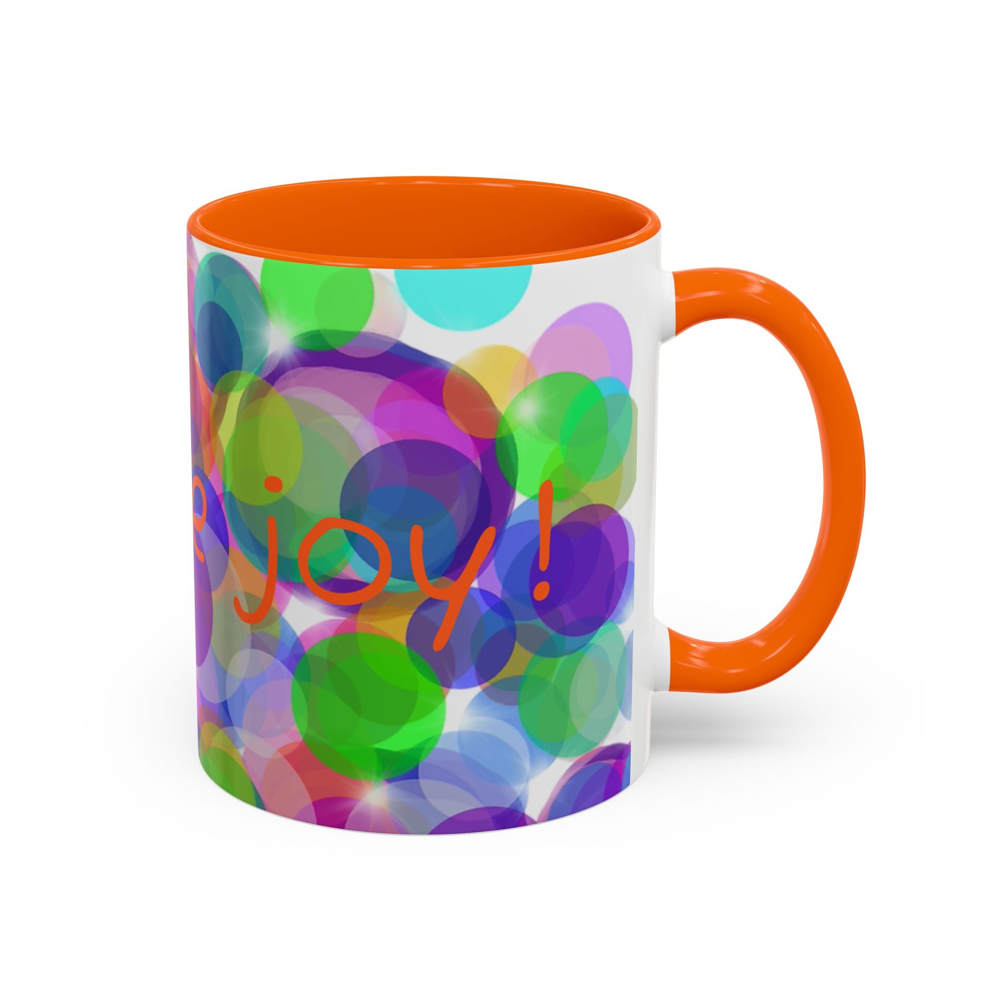 Colorful Bokeh "Choose Joy!" Accent Coffee Mug (11/15oz)