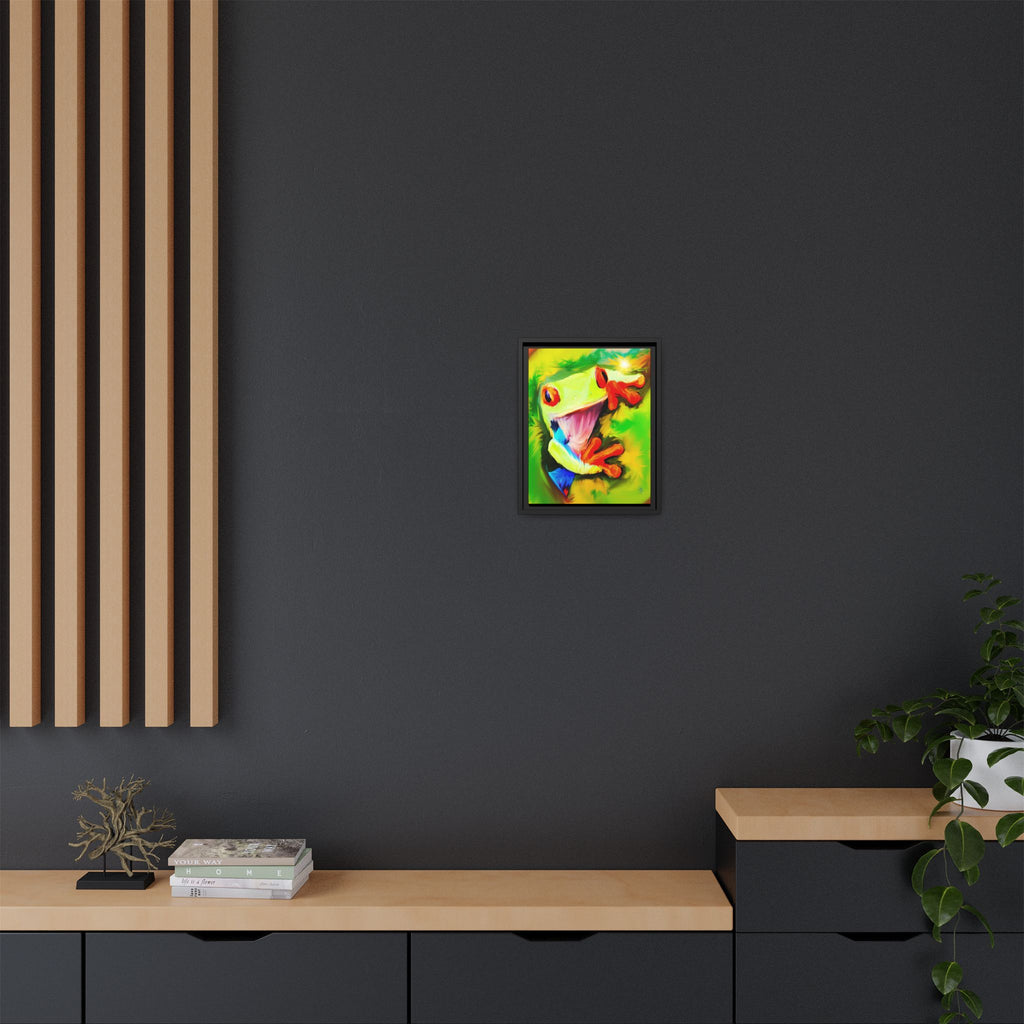 Colorful Tree Frog Matte Canvas Print — Framed Tropical Wall Art