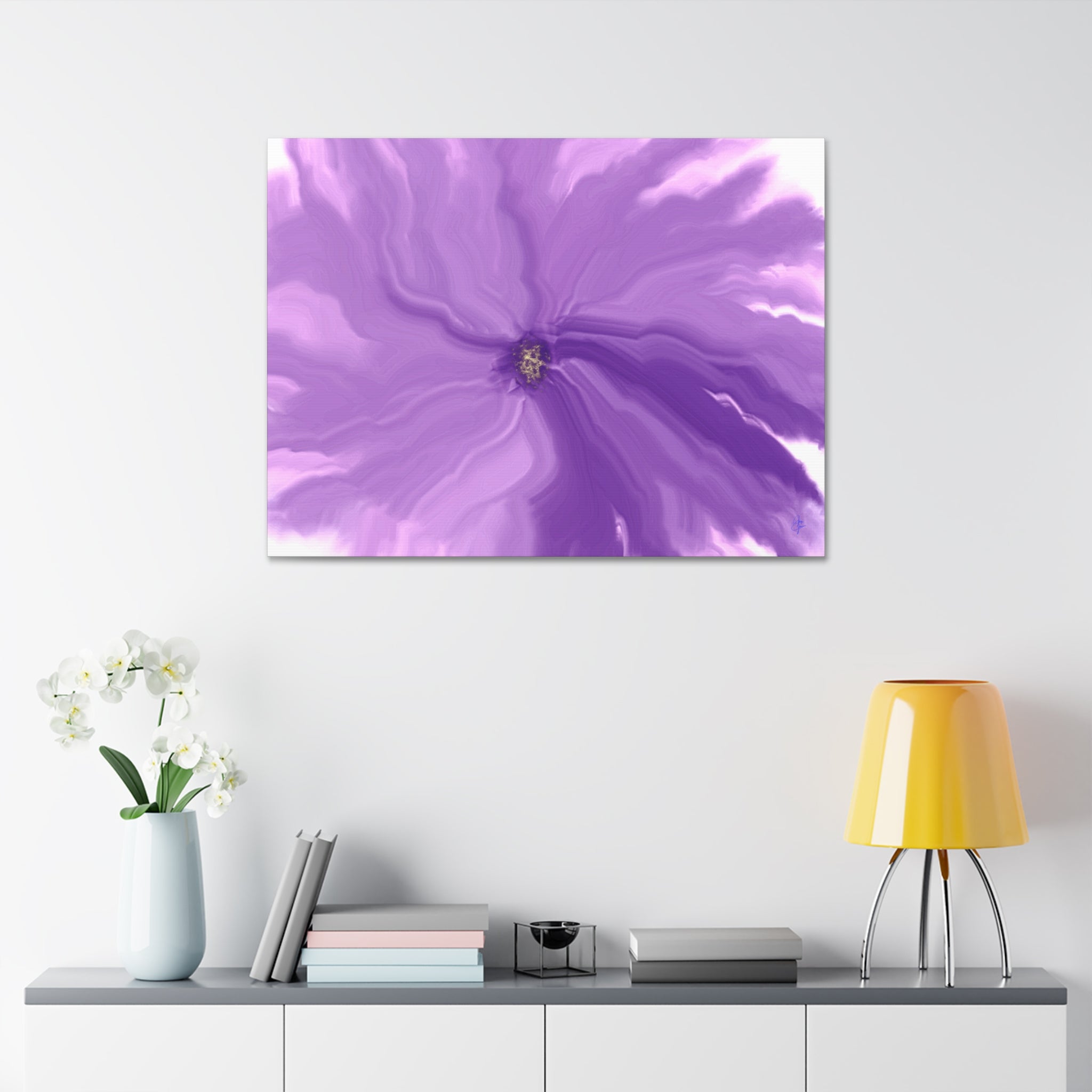 Abstract Purple Swirl Canvas Art – Stretched 1.5"