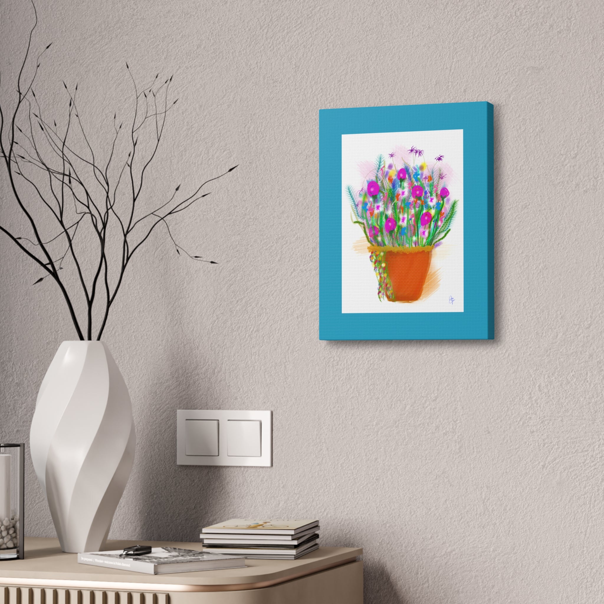 Flowers Brighten Your Day.  Stretched Canvas Wall Art — 1.5" Depth