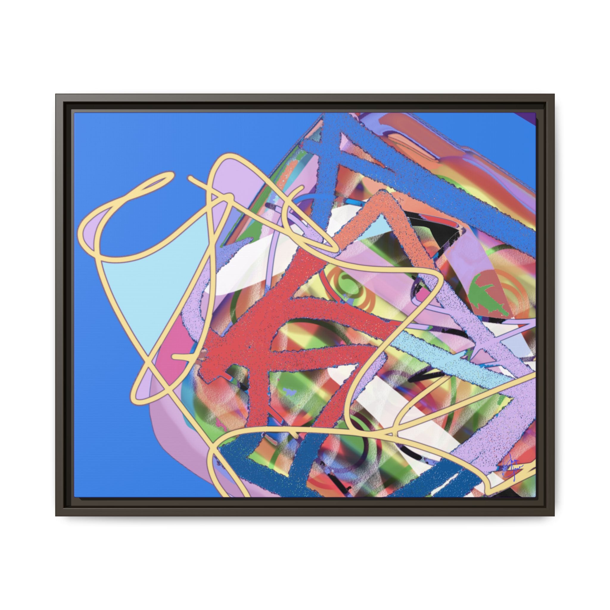 Abstract Multi‑Color Framed Canvas Art – Vibrant Modern Wall Decor