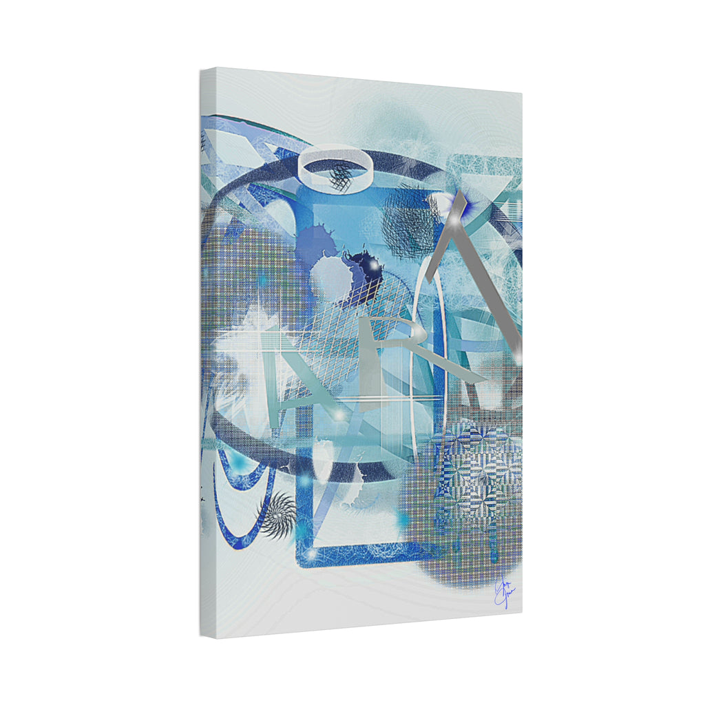 Abstract Blue Ocean Canvas Print – Modern Geometric Wall Art (Stretched 1.5")
