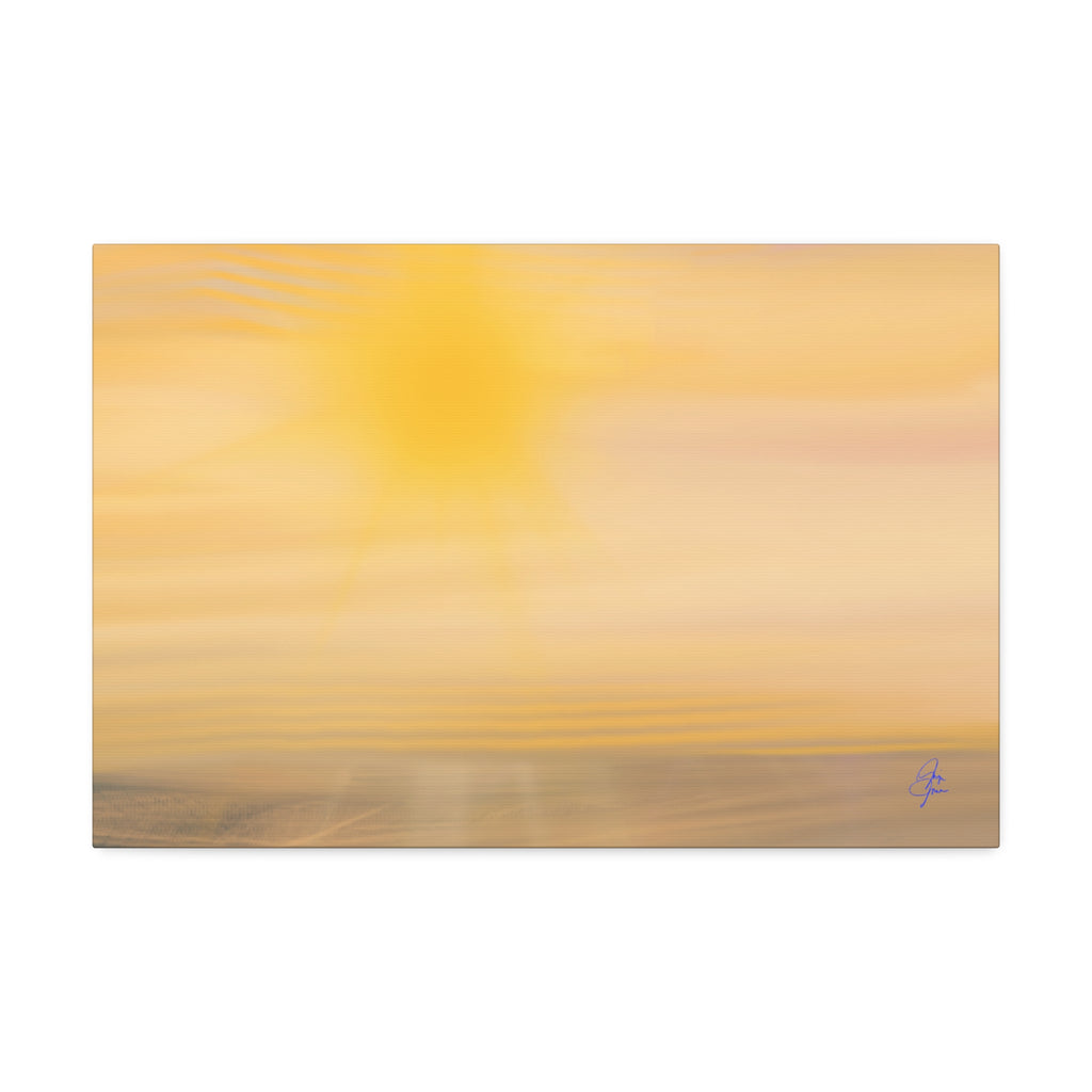 Golden Sunrise Canvas Wall Art – Tranquil Coastal Landscape, Stretched 1.5"