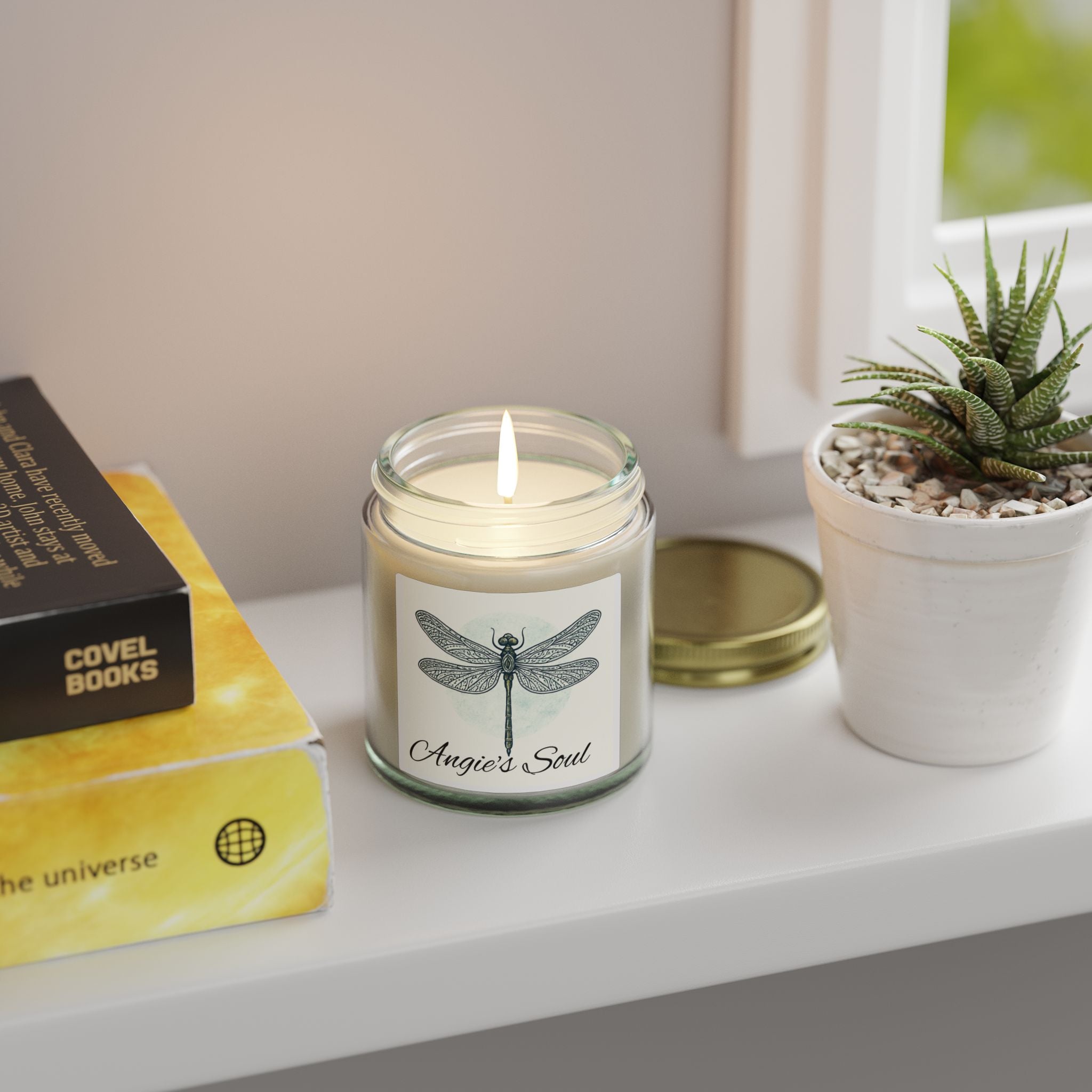 Dragonfly Soy Candle — Coconut Apricot Wax (4oz or 9oz) — Angie's Soul Scented Jar