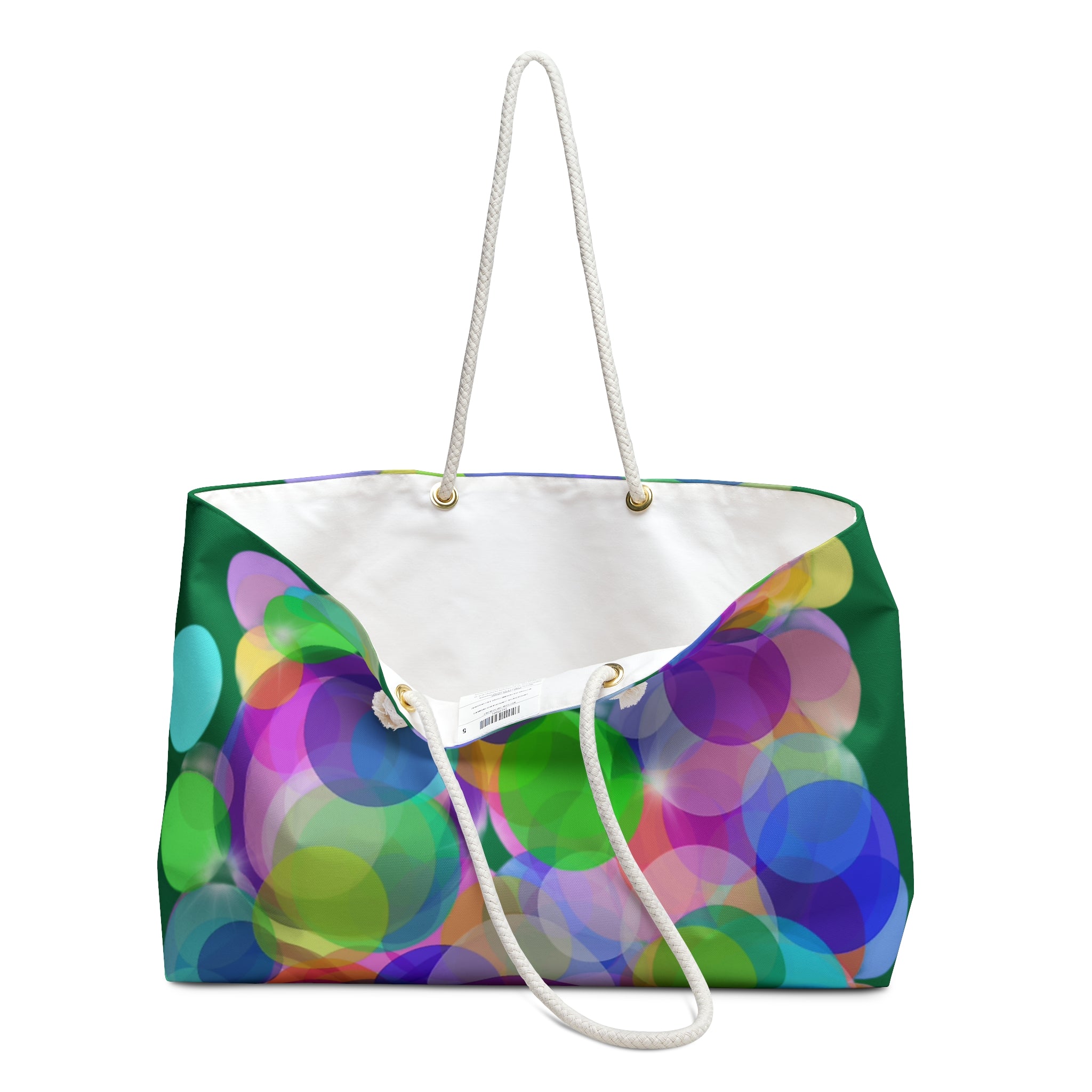 Colorful Bokeh Weekender Bag – Vibrant Circle Print Travel Tote
