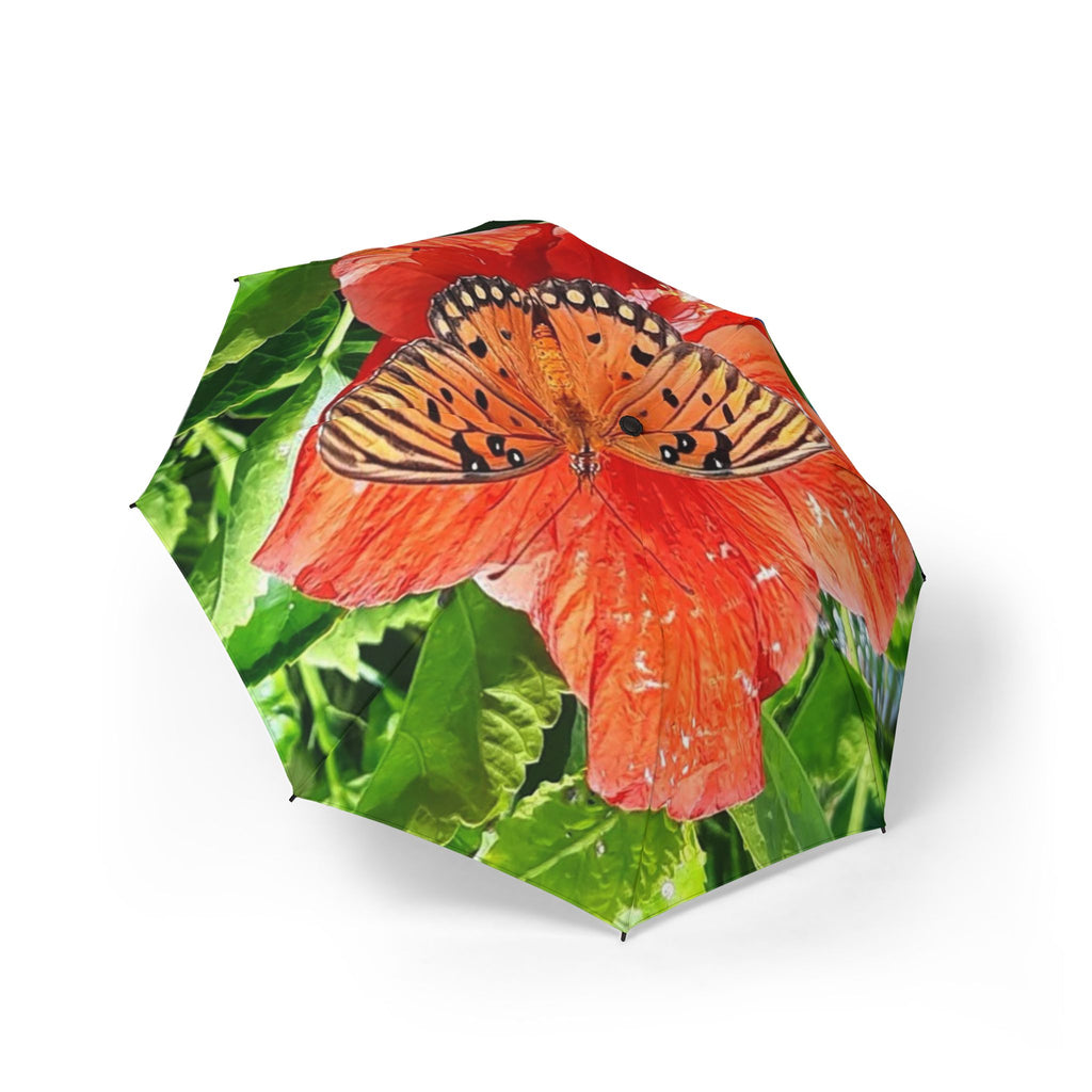 Butterfly Garden Semi-Automatic Foldable Umbrella - Durable & Stylish