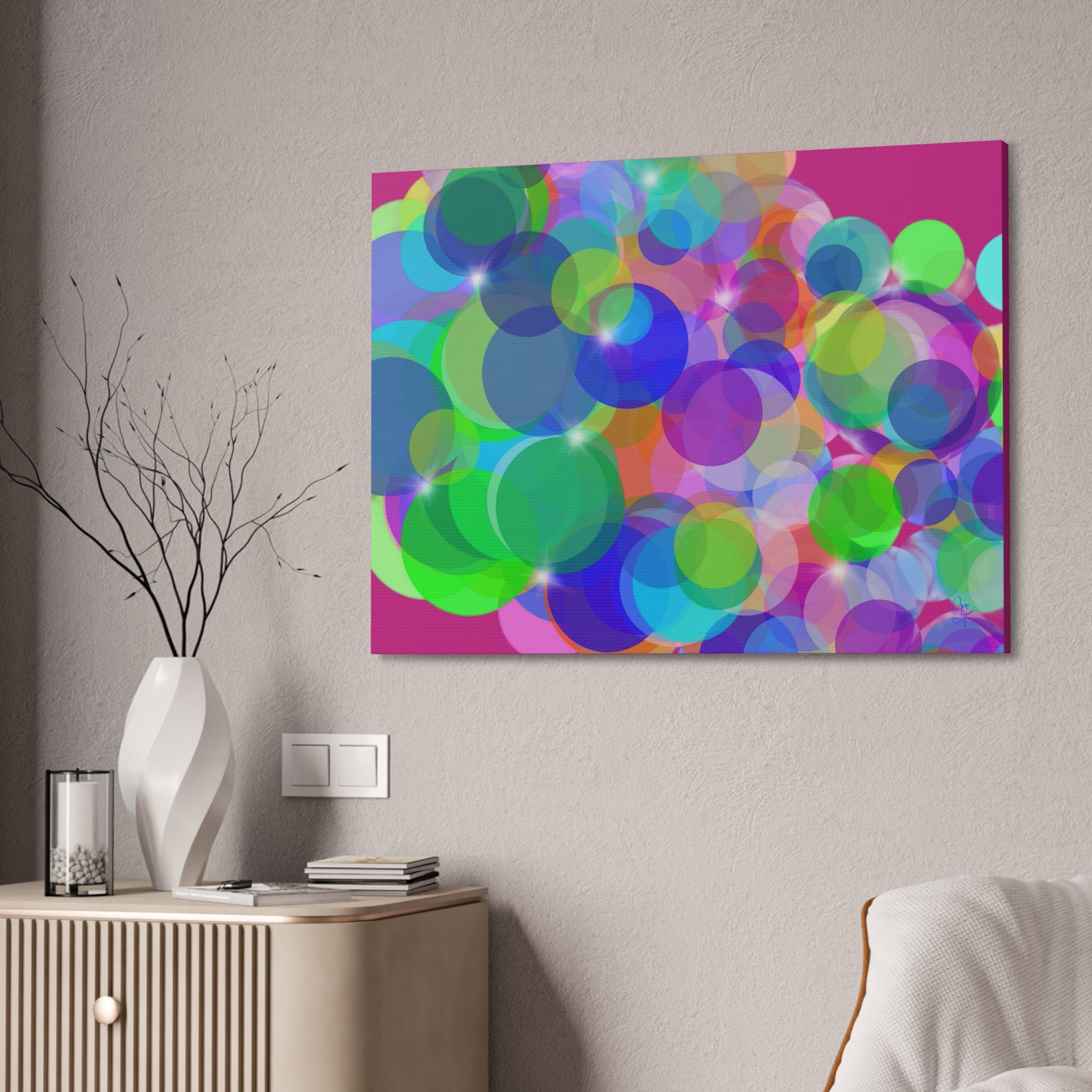 Abstract Colorful Bokeh Canvas Print — Vibrant Stretched Wall Art