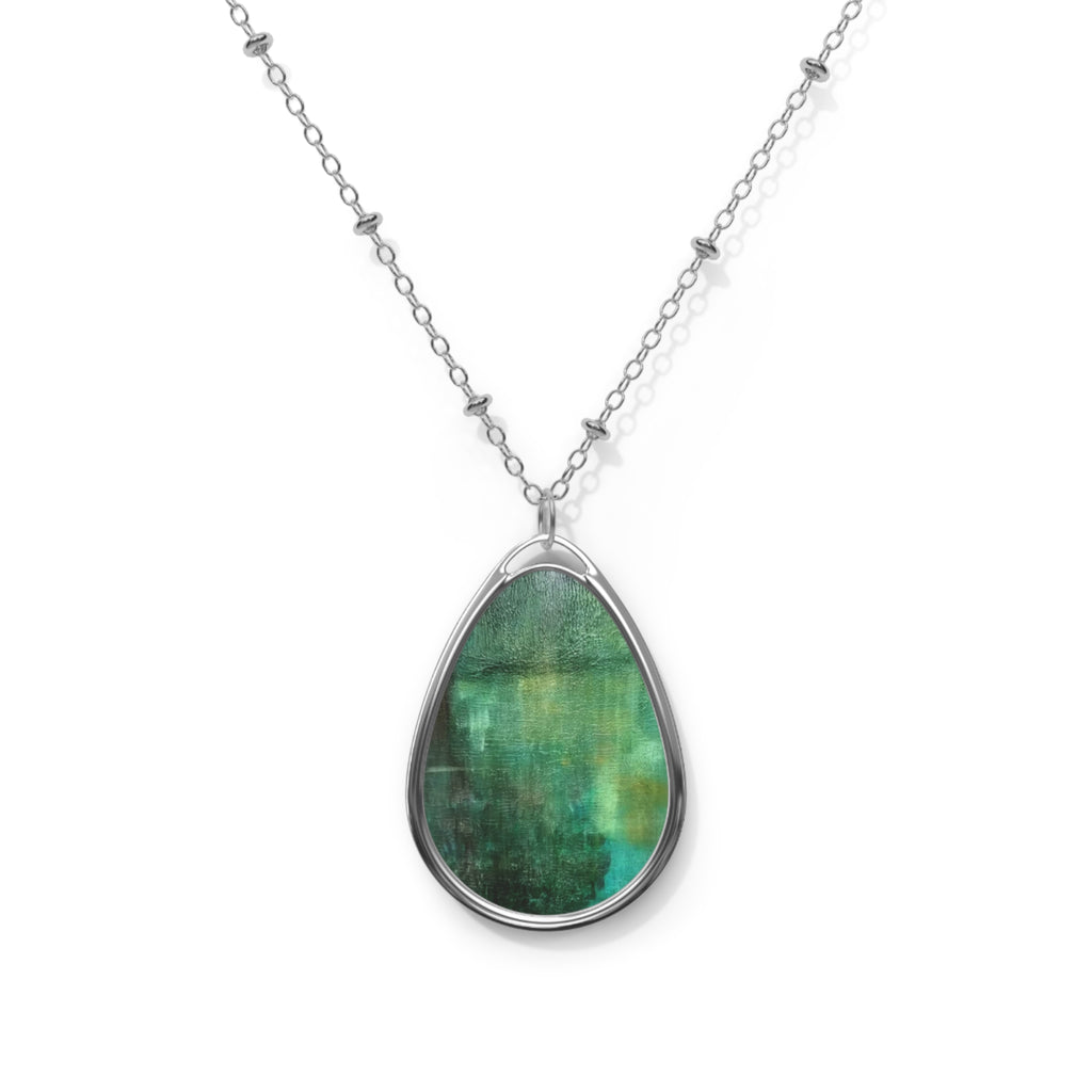 Reflections Painting Oval Necklace — Angie Jones Art Pendant