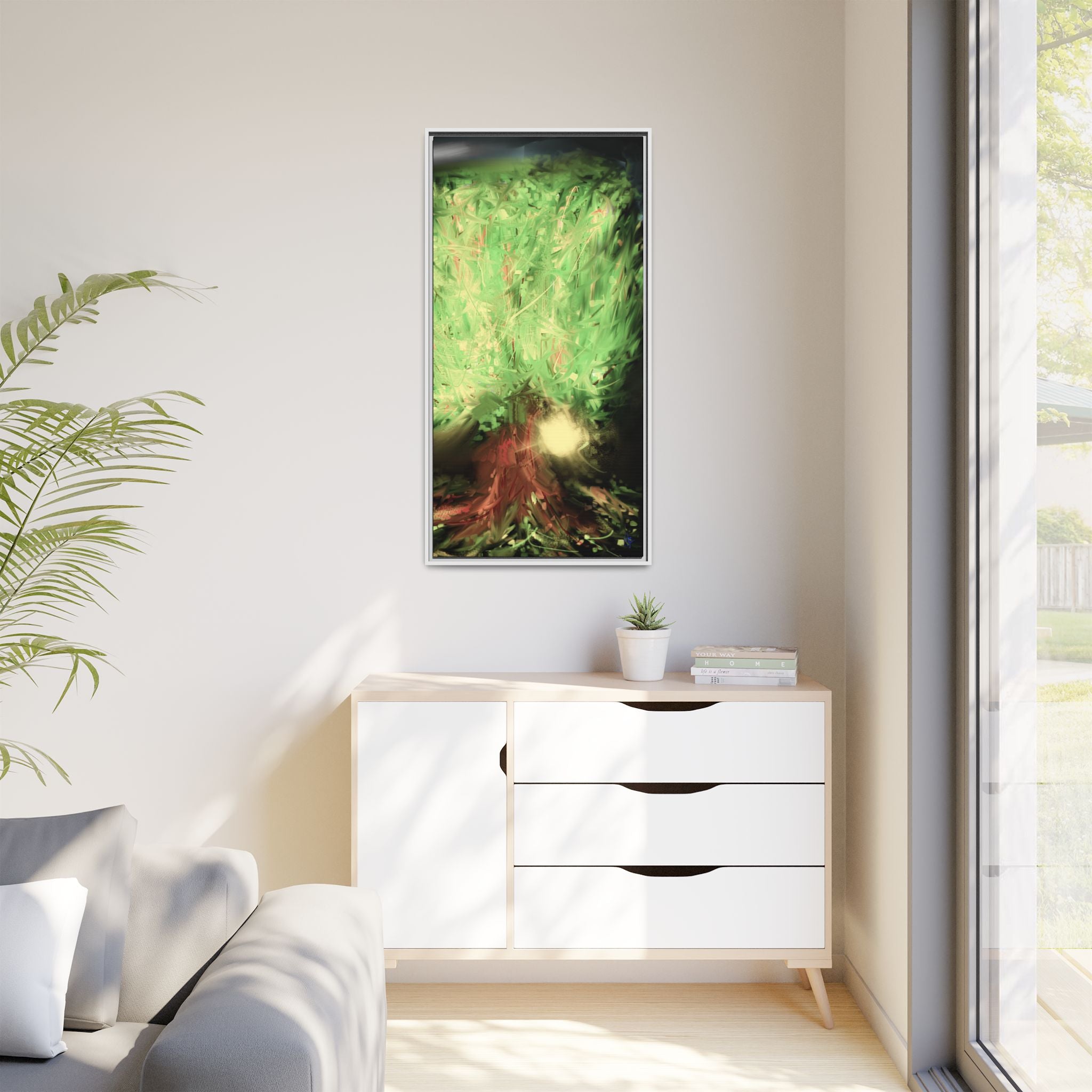 Sunset Tree Matte Canvas Framed Wall Art