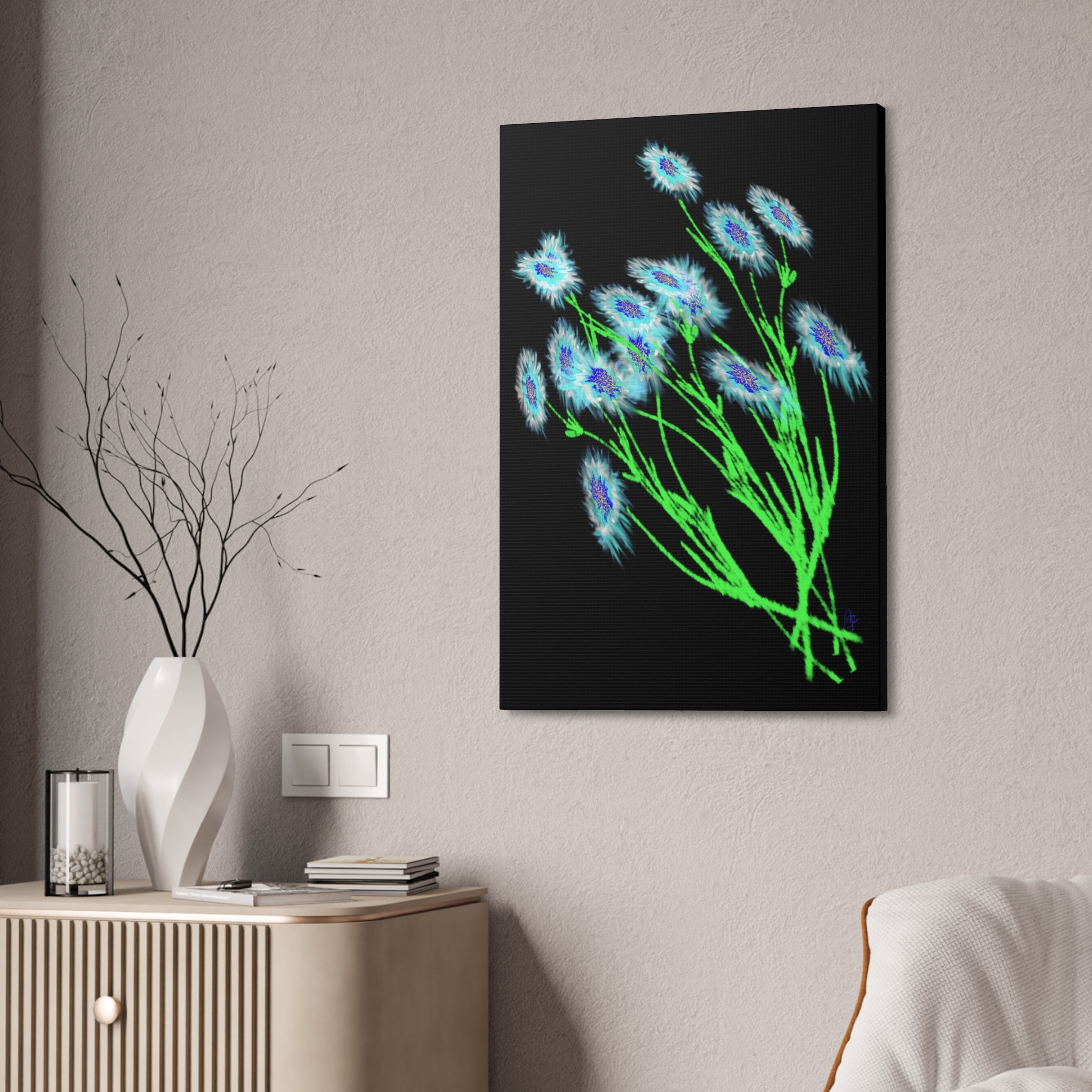 Neon Wildflower Canvas Print