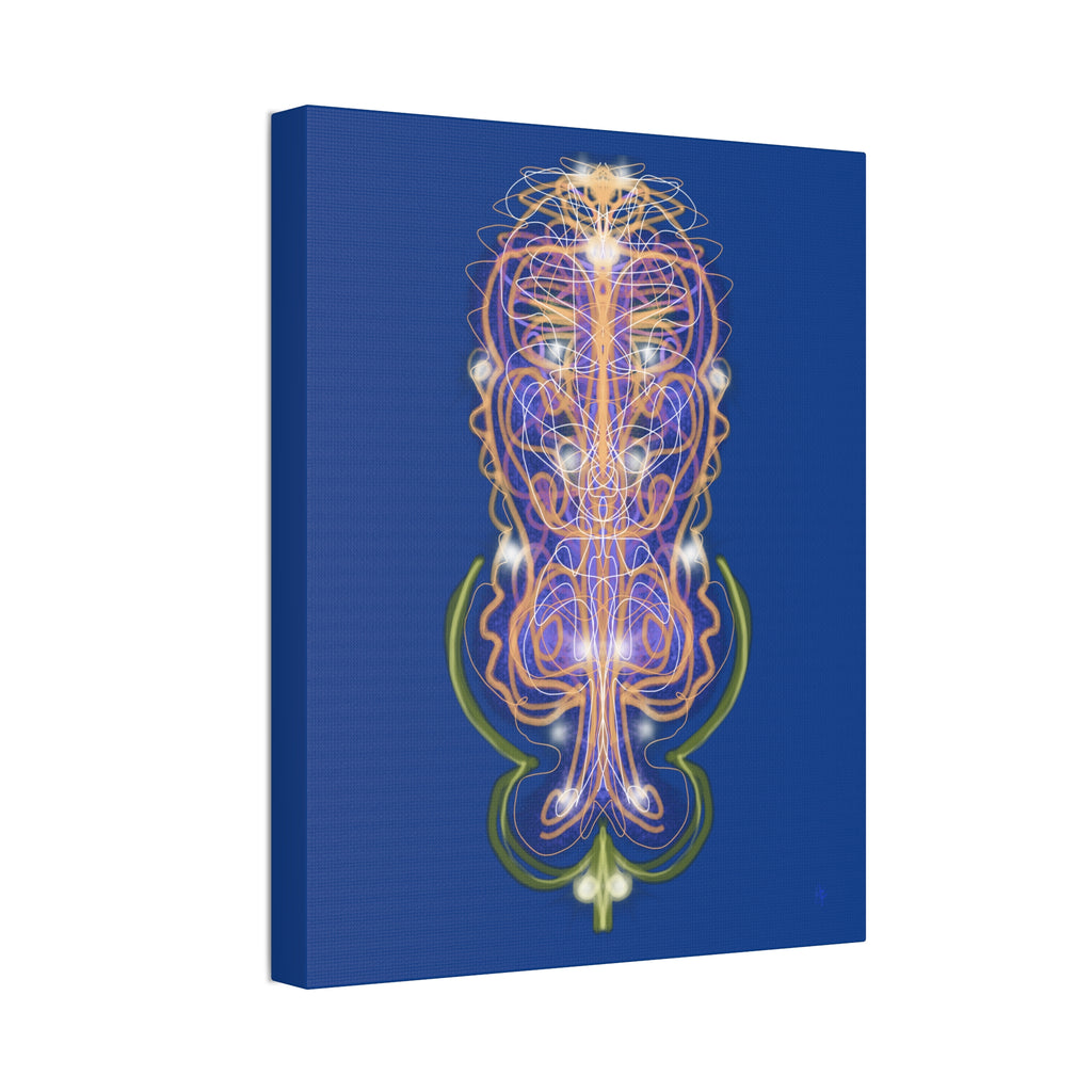 Mystic Symmetry Canvas — Abstract Spiritual Wall Art on Teal