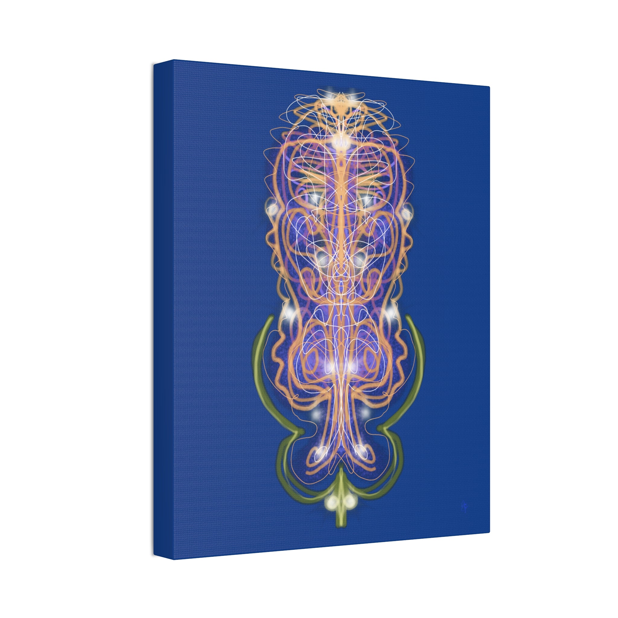Mystic Symmetry Canvas — Abstract Spiritual Wall Art on Teal