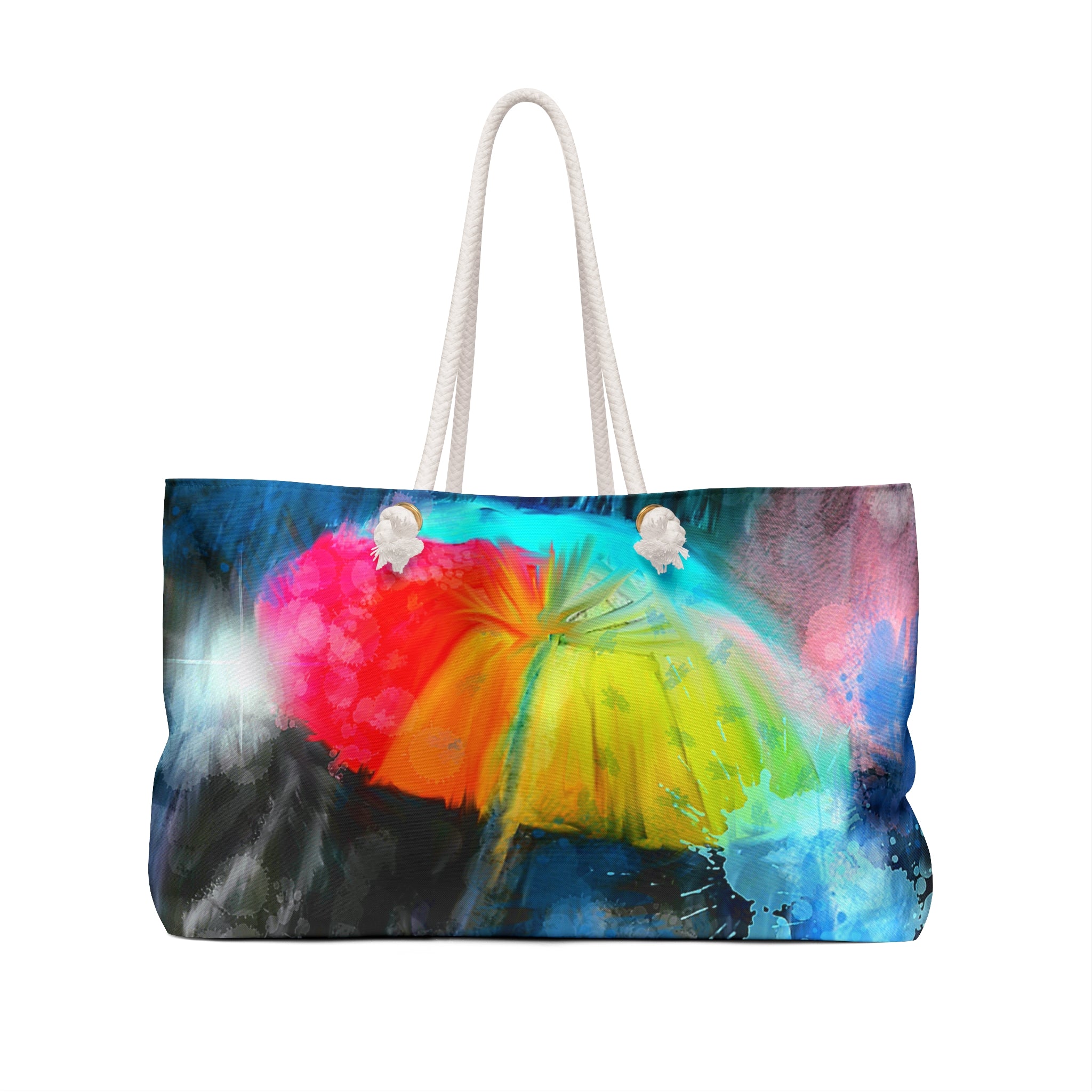Colorful Umbrella Beach Weekender Bag — Vibrant Travel Tote
