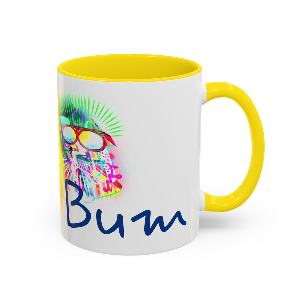 Beach Bum Coffee Mug — Colorful Retro Skull Design (11/15oz)