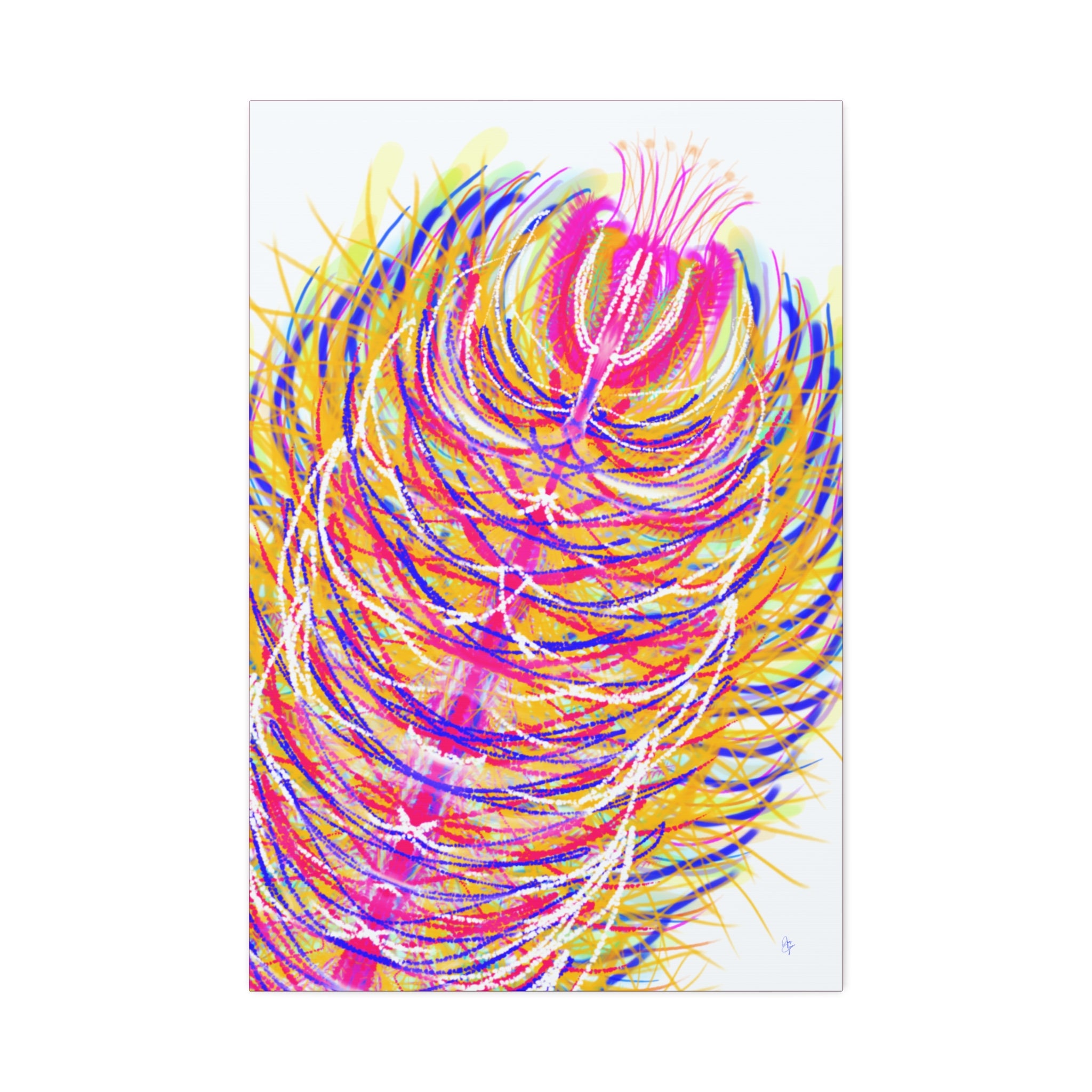 Colorful Feather Canvas Wall Art – Vibrant Abstract Plumage, Stretched 1.5"