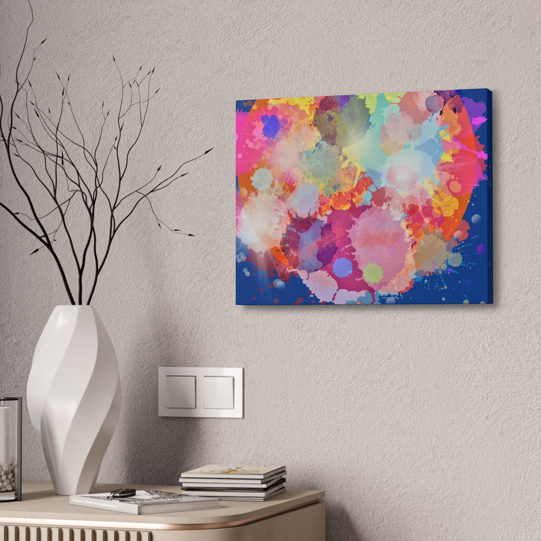 Abstract Color Splash Canvas Print — Vibrant Watercolor Ink Splash Wall Art