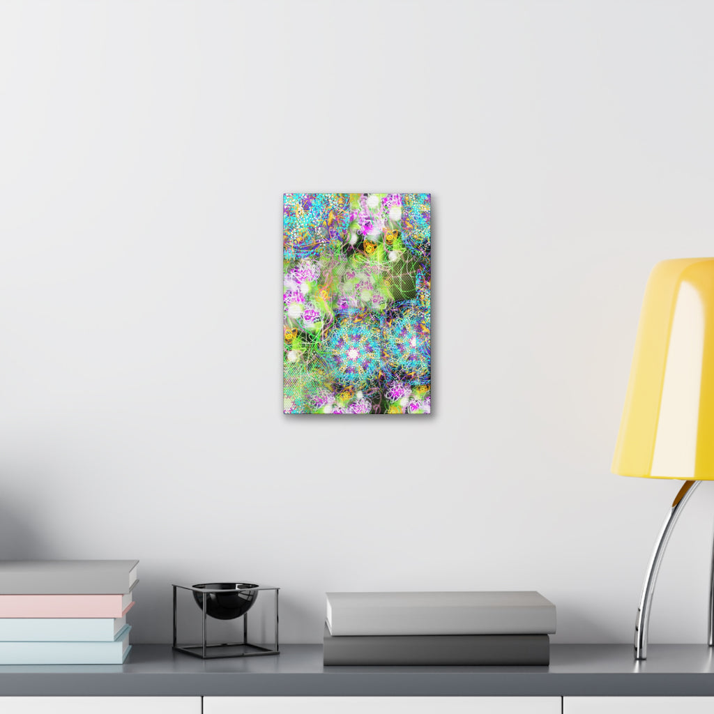 Abstract Floral Galaxy Canvas - Vibrant Stretched Wall Art