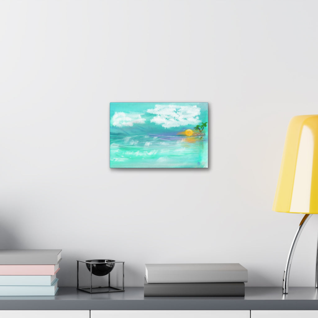 Tropical Sunset Beach Canvas — Stretched 1.5" Wall Art