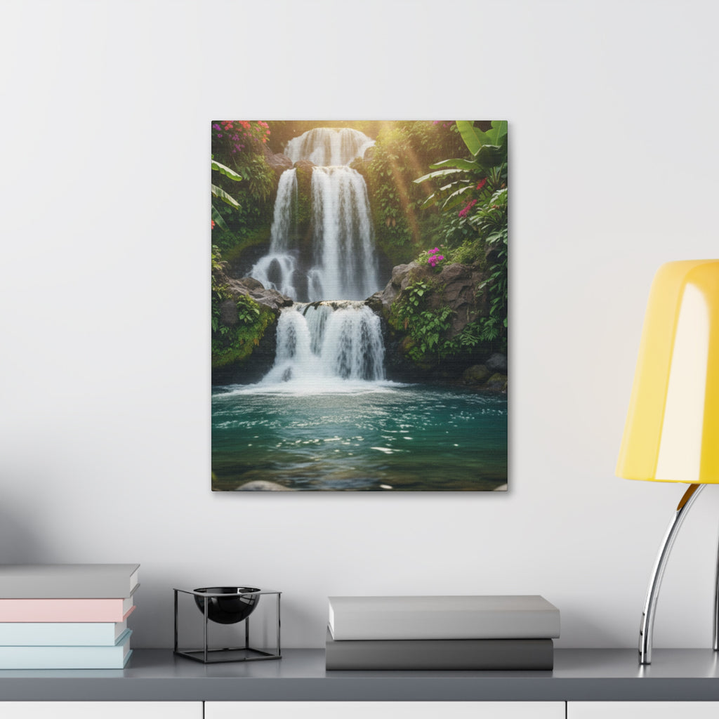 Waterfall Canvas Wall Art – Stretched 1.5" Nature Print