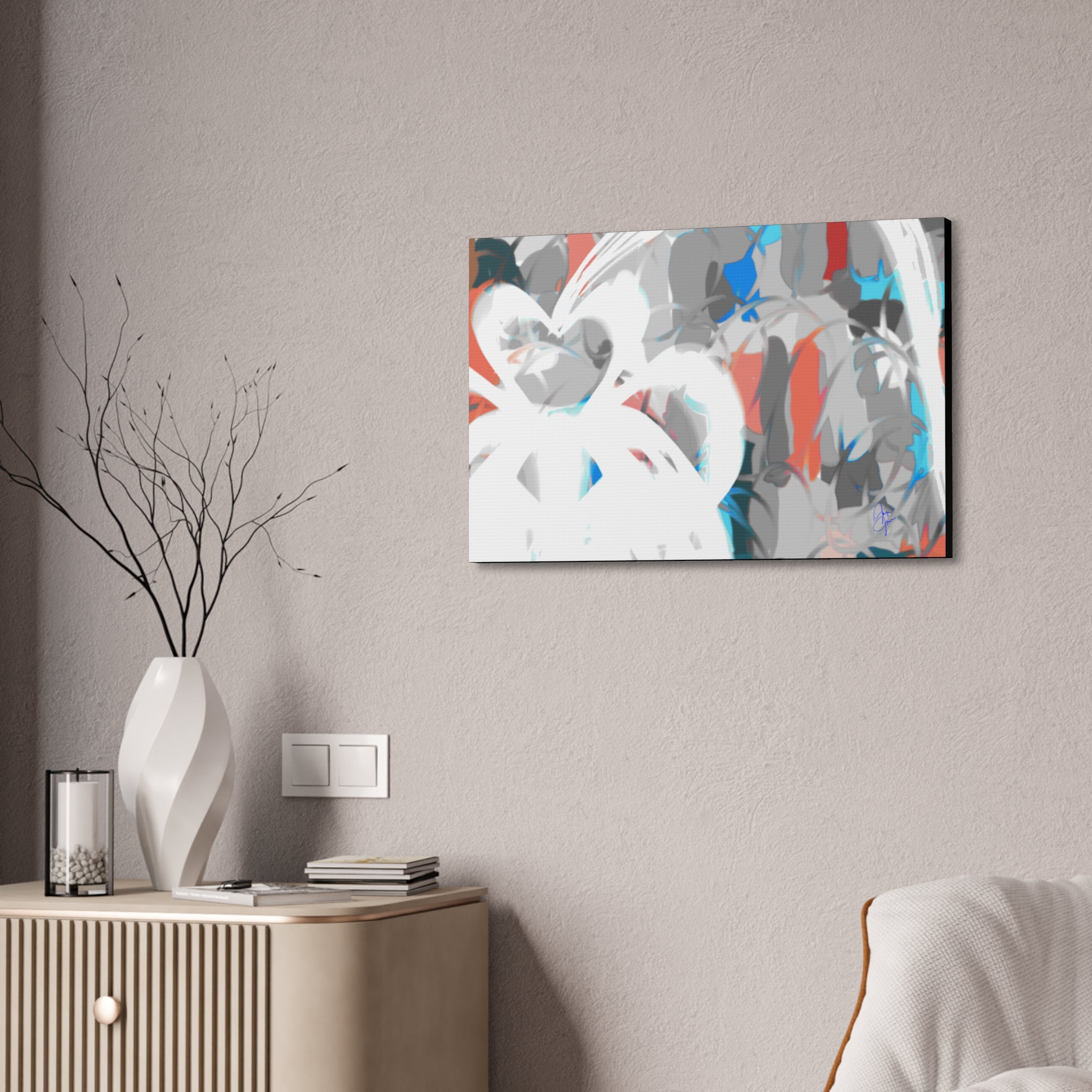Abstract Coastal Breeze Canvas Print — Modern Stretched Wall Art