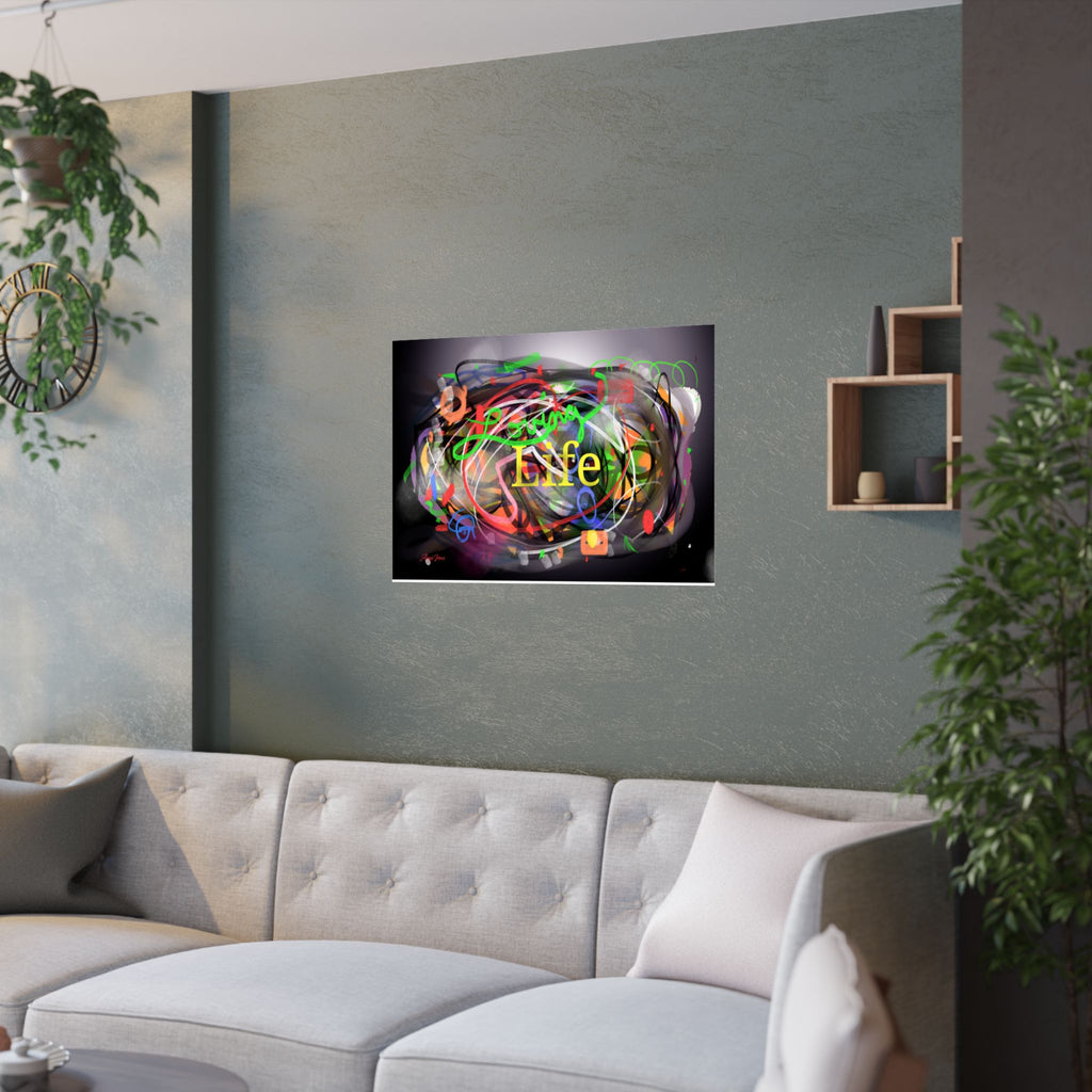 Satin Poster – Vibrant Abstract “Loving Life” Art Print