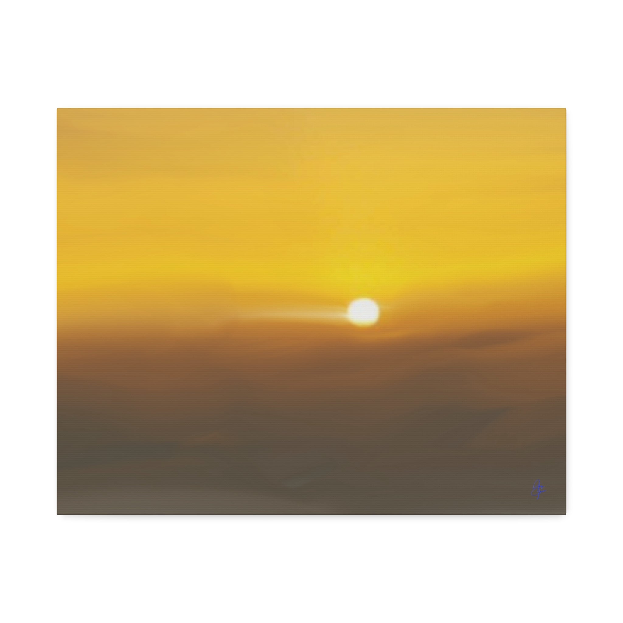 Golden Sunrise Canvas Wall Art — Tranquil Sunrise Stretched Canvas