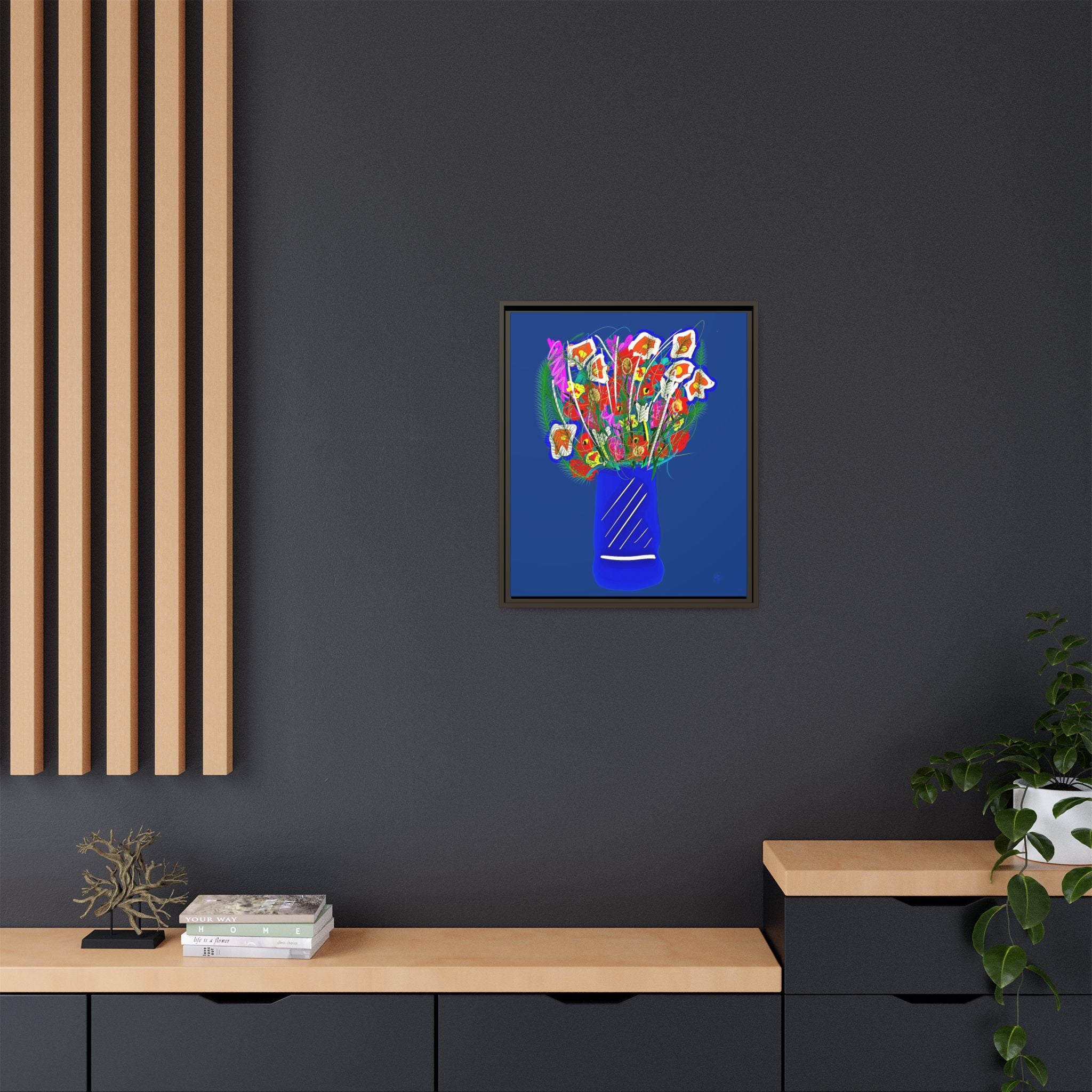 Floral Bouquet Matte Canvas Print — Framed Wall Art