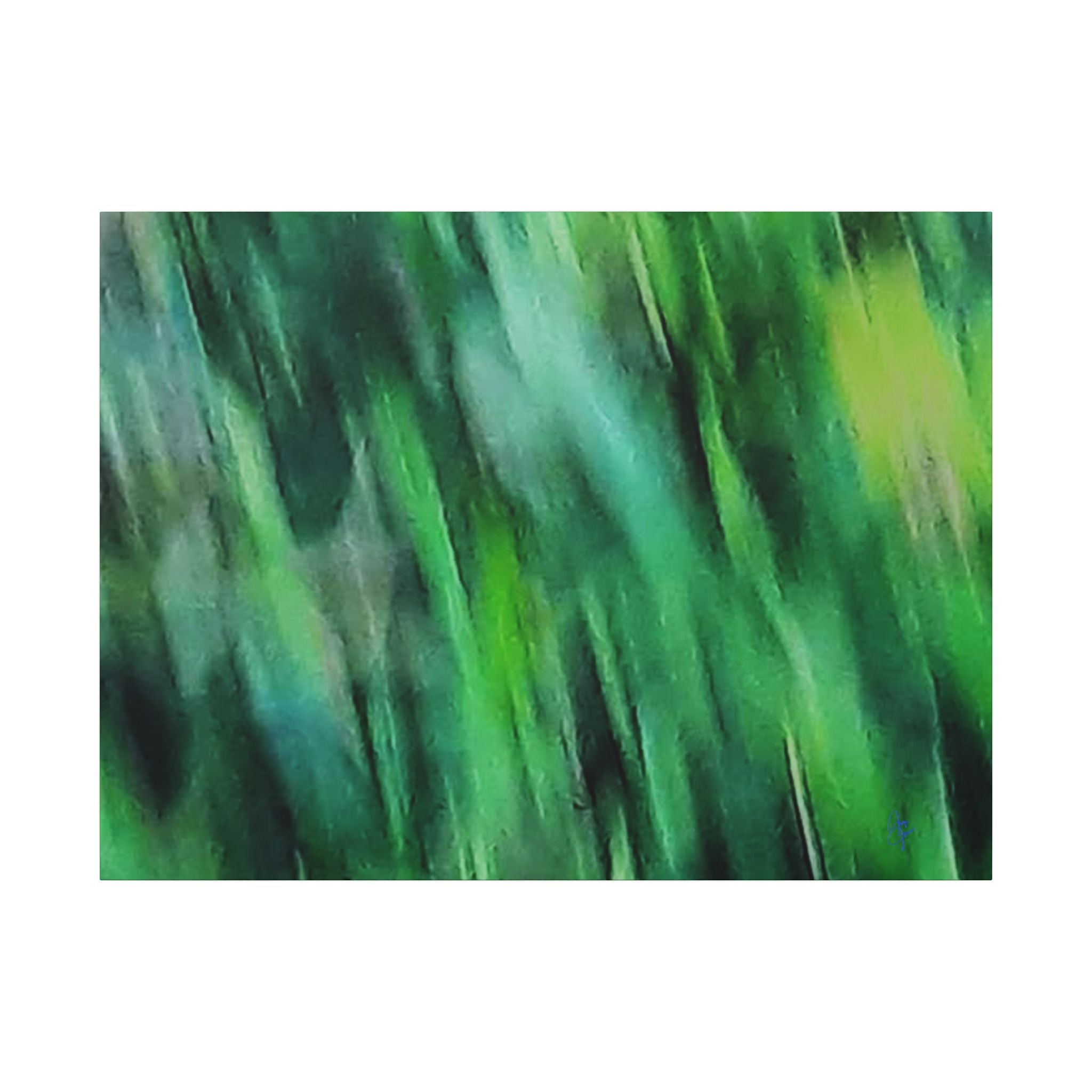 Green Abstract Blur Canvas Wall Art — Vibrant Nature-Inspired Matte Print
