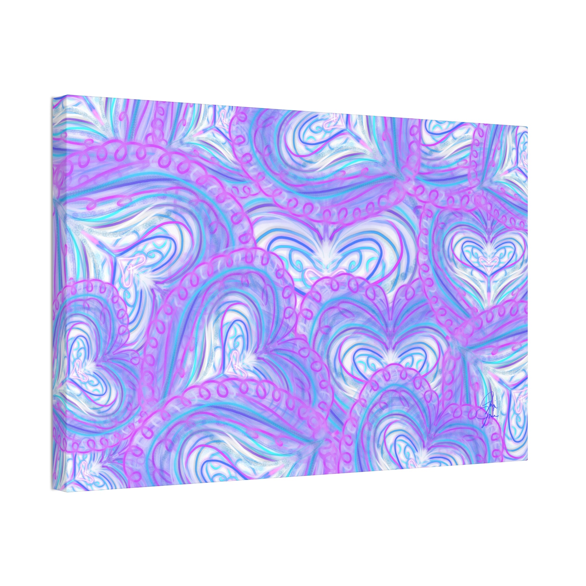 Pastel Heart Swirl Canvas Print — Stretched 1.5"