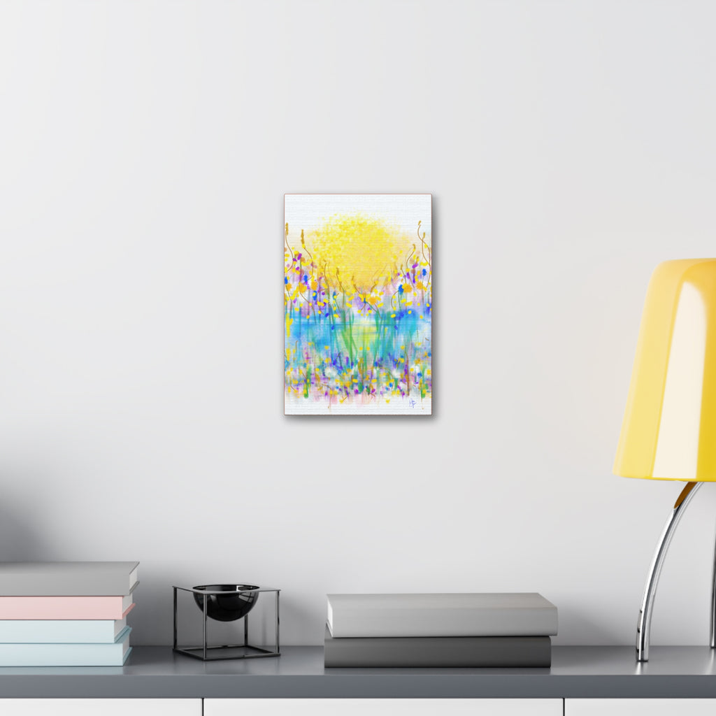 Sunburst Meadow Canvas Print — Vibrant Floral Wall Art