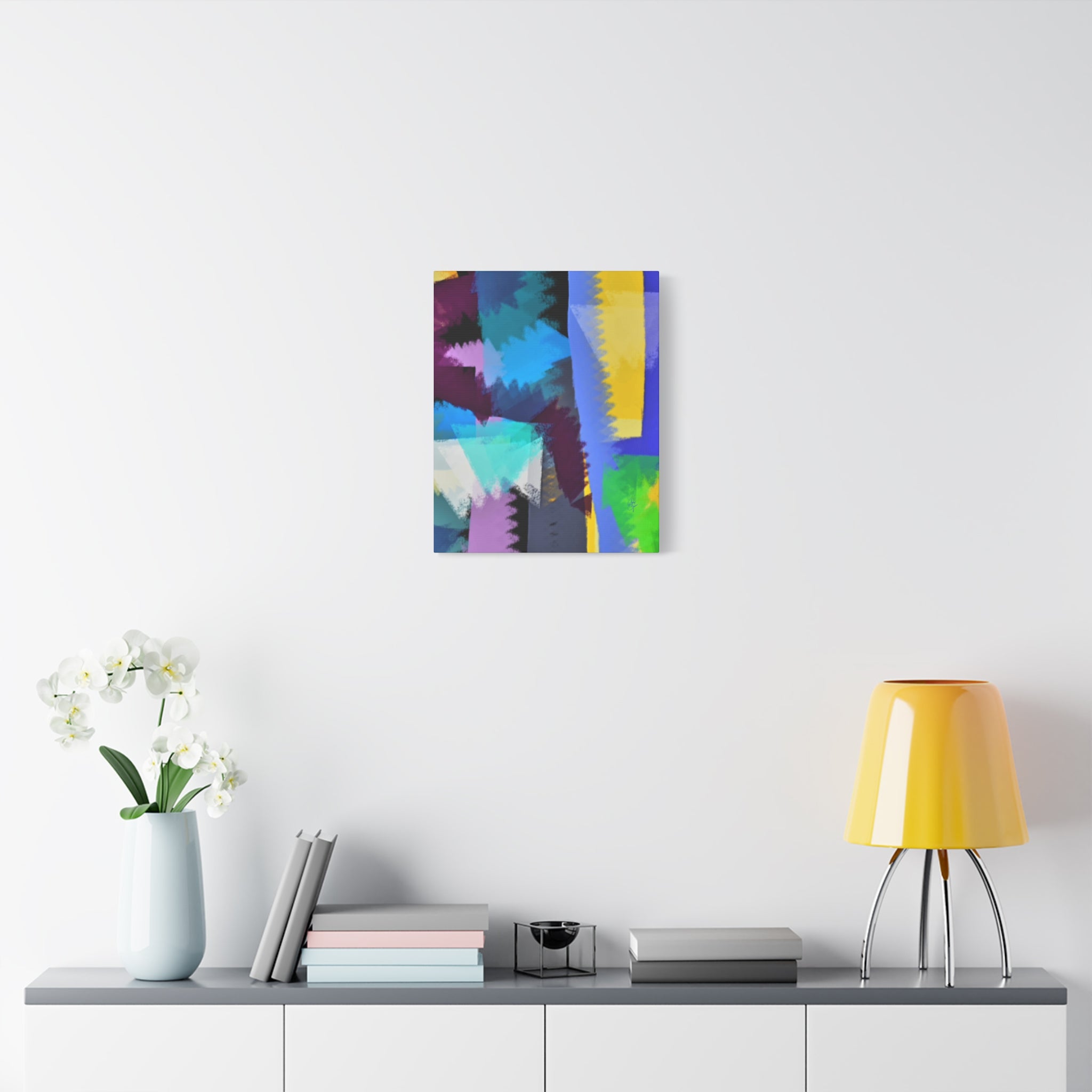 Abstract Color Burst Canvas Print — Vibrant Geometric Wall Art
