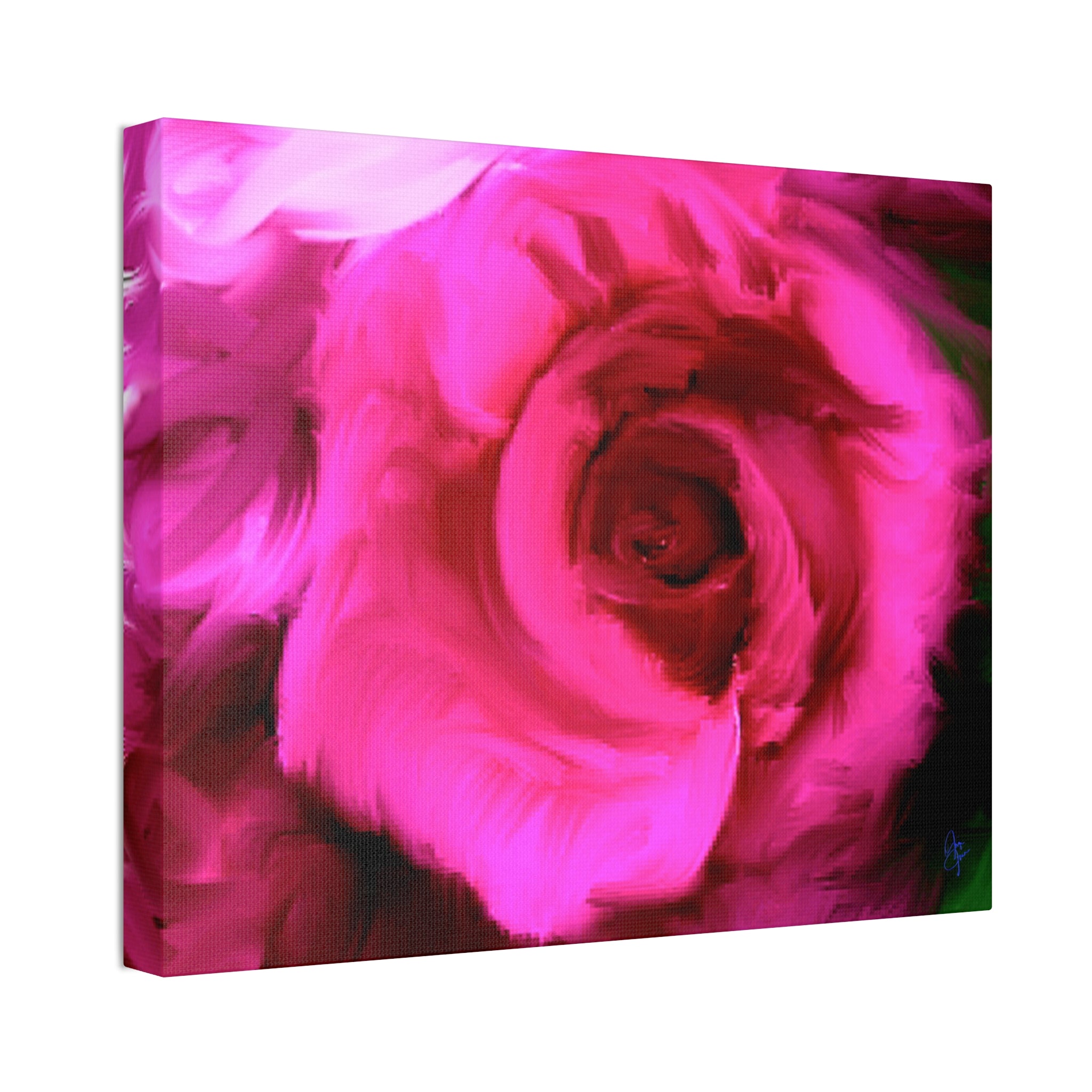 Pink Rose Abstract Canvas Print — Stretched 1.5" Wall Art