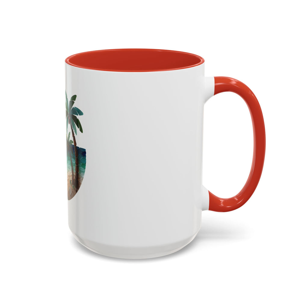 Sunset Beach Coffee Mug — Tropical Palm Ocean Sunrise Accent Mug (11/15oz)