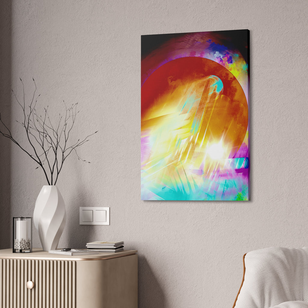 Abstract Solar Burst Canvas Print — Vibrant Colorful Wall Art