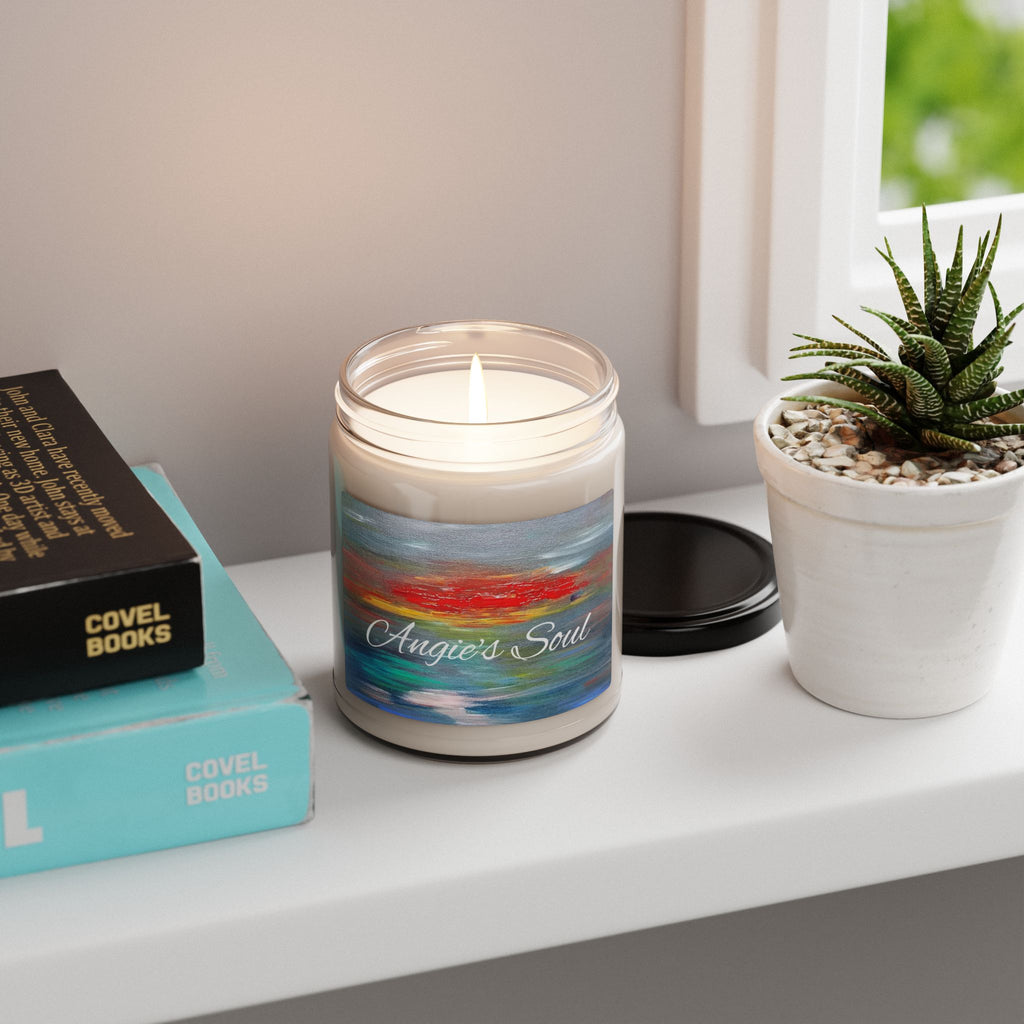 Angie's Soul Scented Soy Candle — 9 oz Jar, Calming Ocean Sunset Fragrance