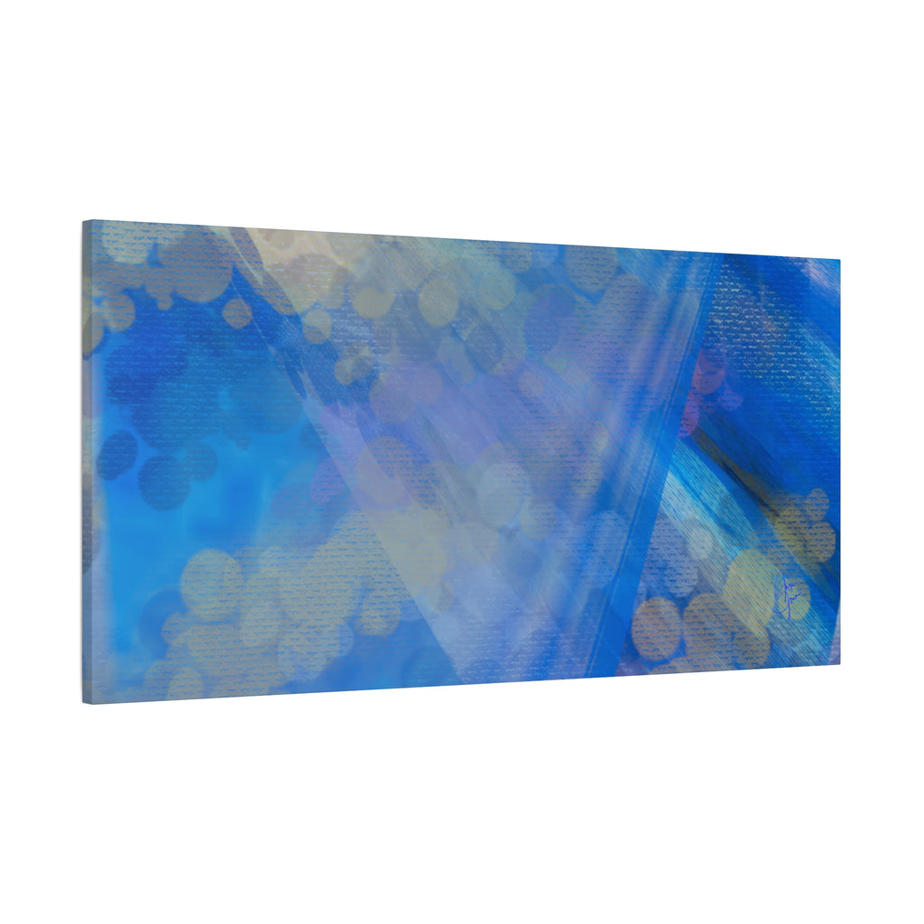 Abstract Blue Bokeh Matte Canvas Wall Art