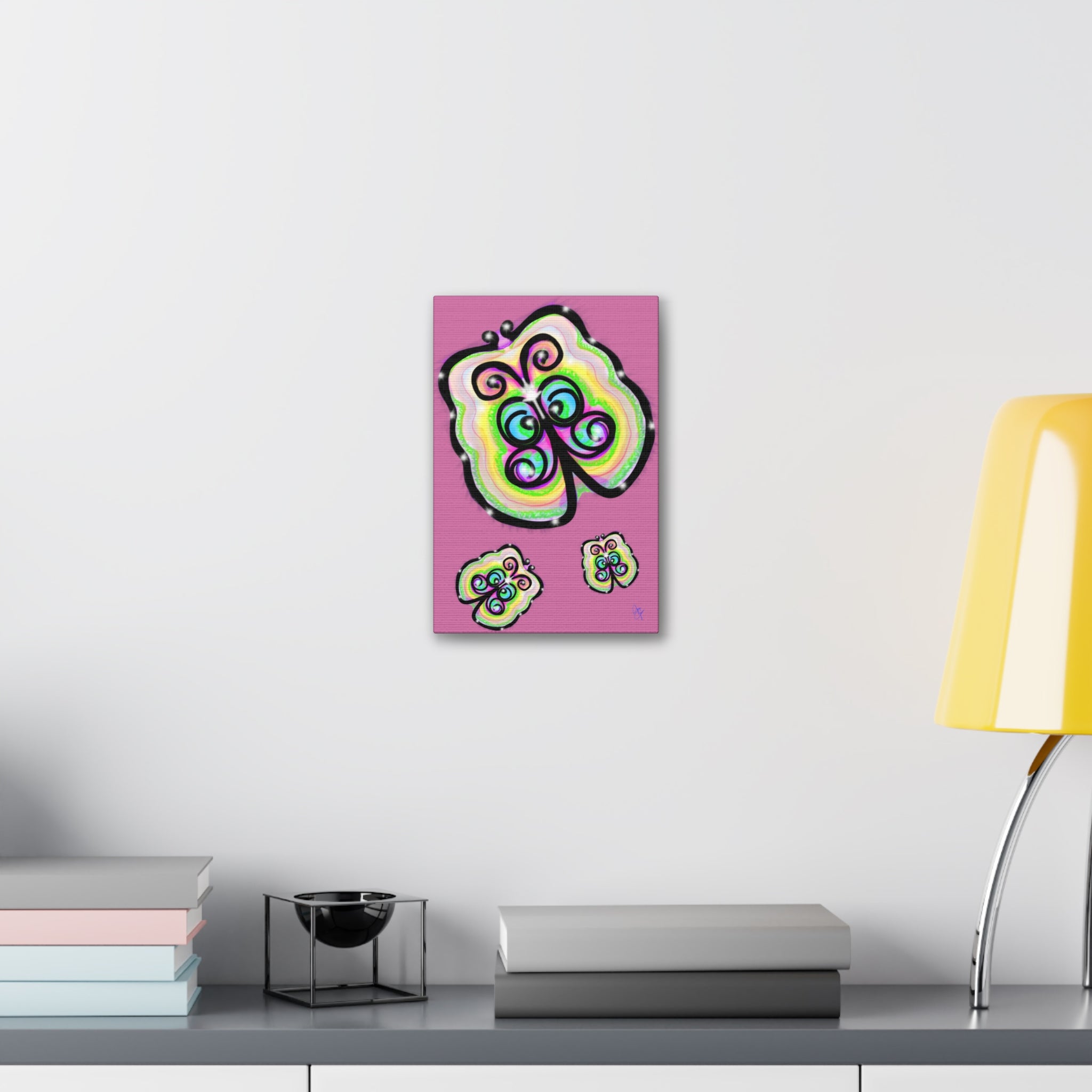 Abstract Rainbow Butterfly Canvas Print — Colorful Pop Art Wall Decor (Stretched 1.5")
