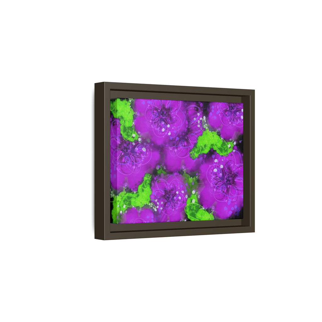 Framed Floral Canvas Print — Matte Multi-Color Blooms Wall Art