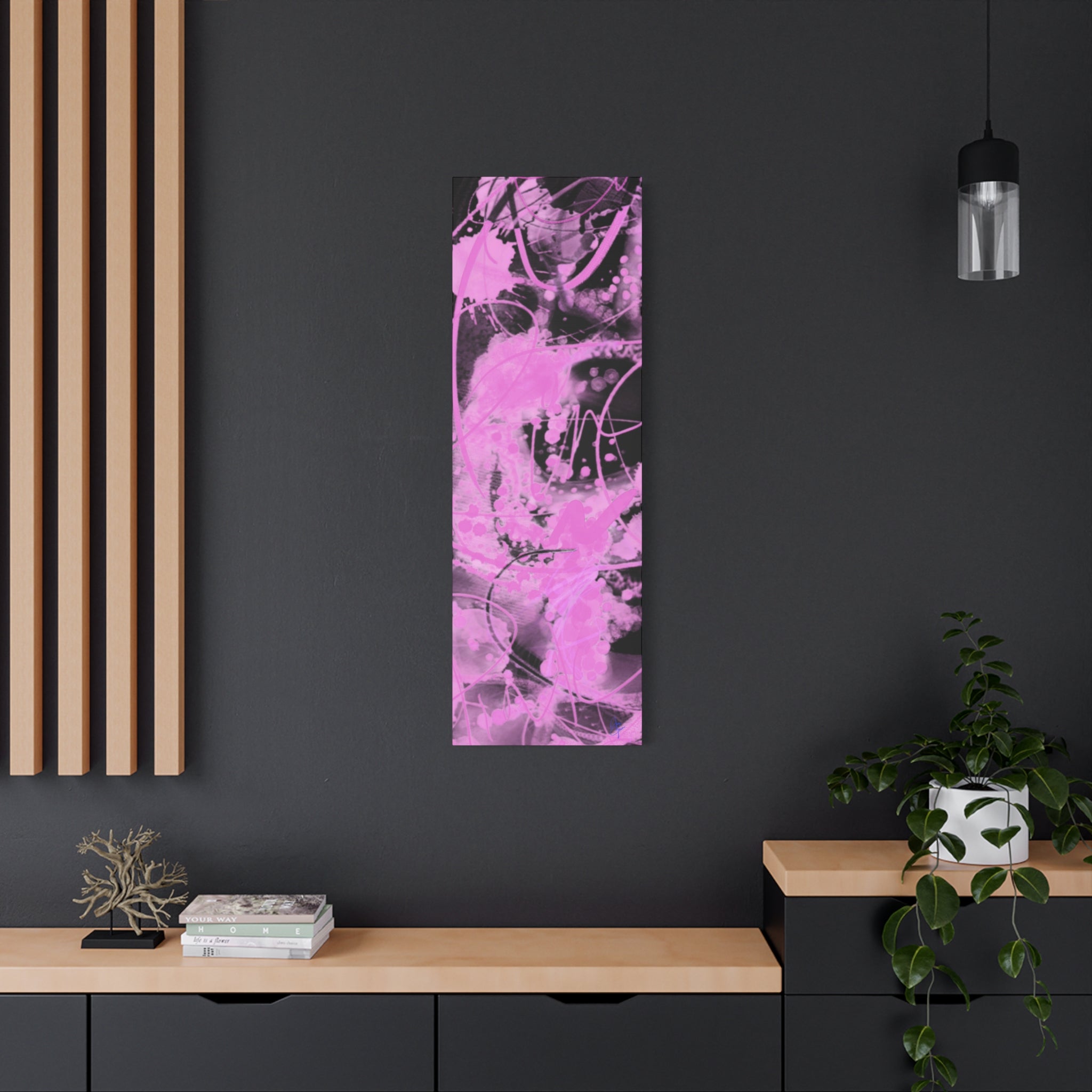 Pink Abstract Graffiti Matte Canvas