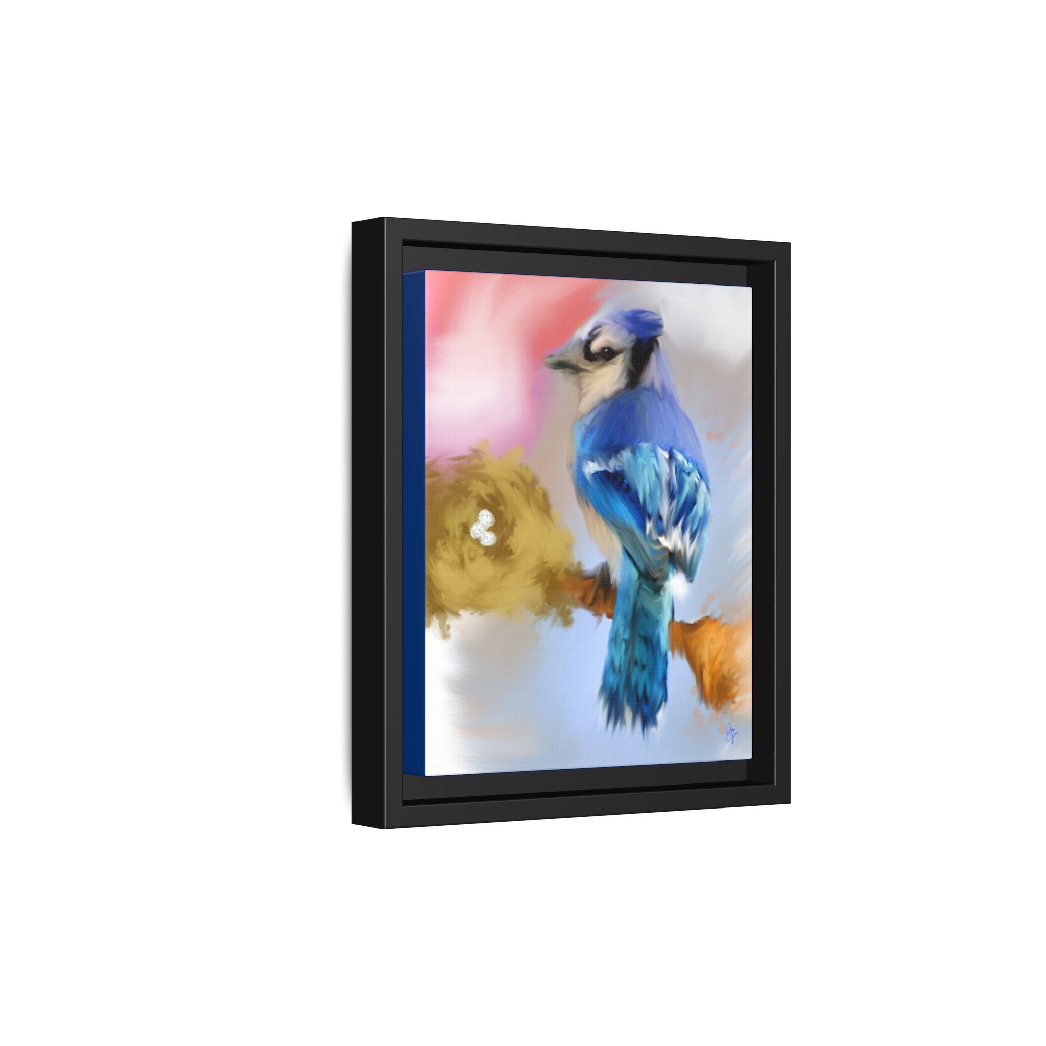 Blue Jay Art Print — Framed Matte Canvas Wall Art