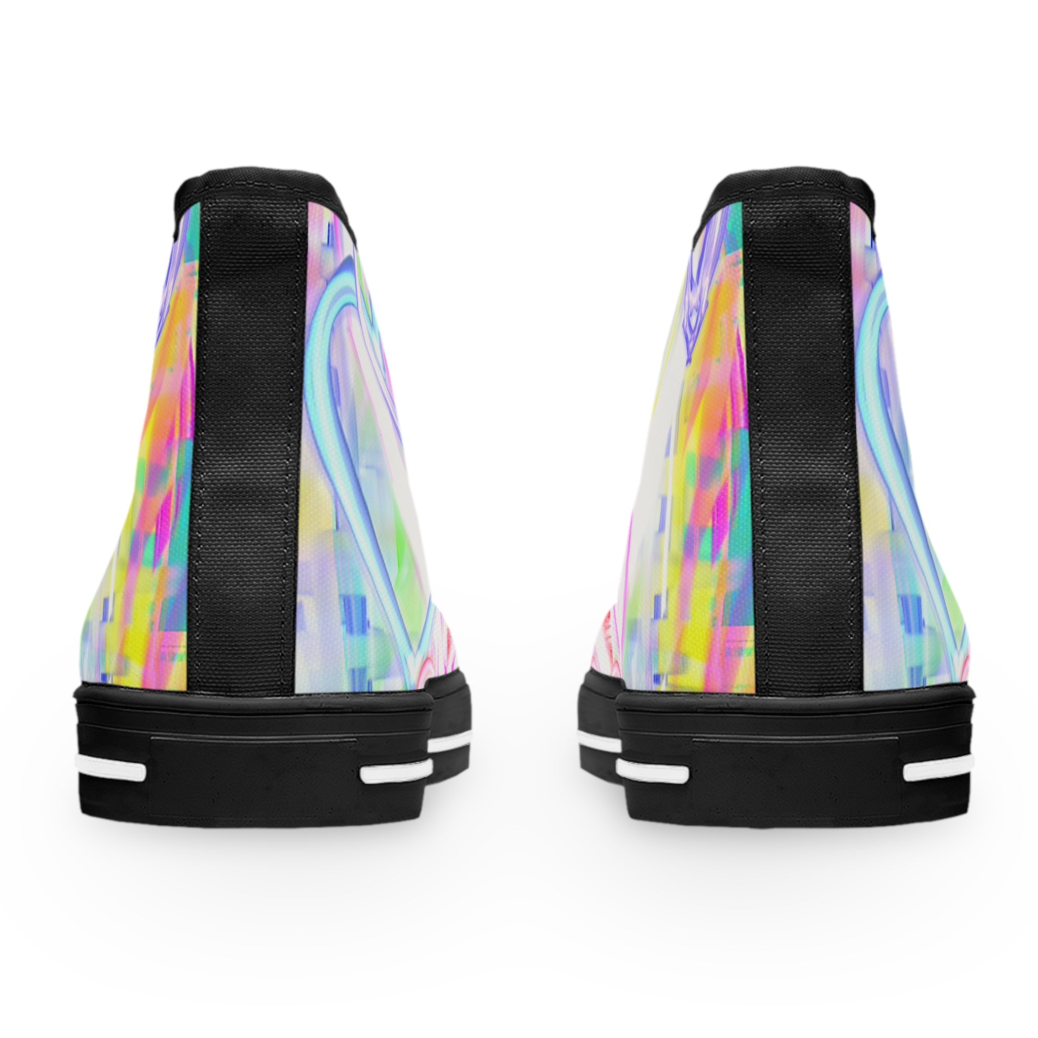 Women's High Top Sneakers — Pastel Heart Graffiti Print